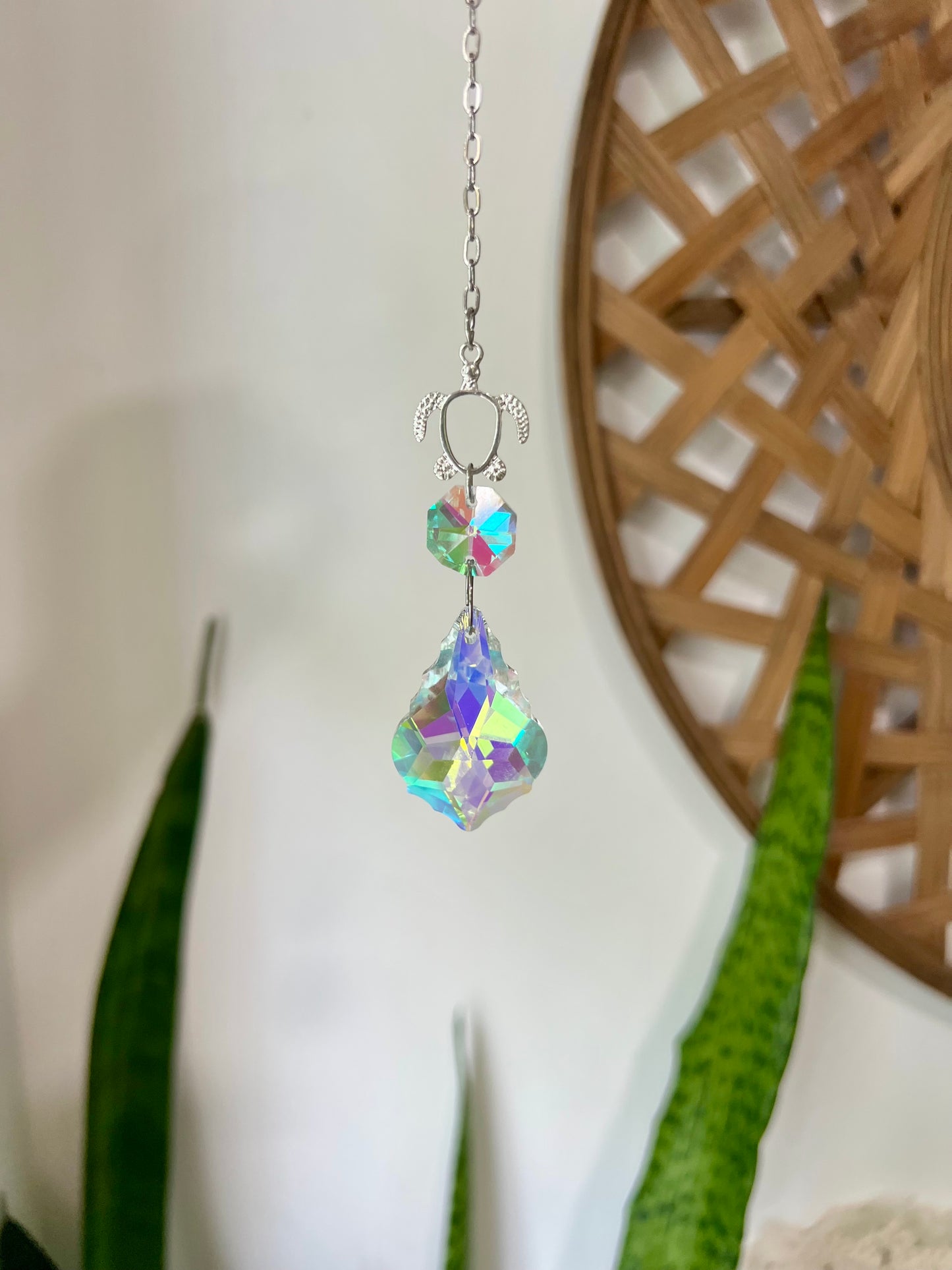 Crystal Prism Sun Catcher // Turtle Car Charm