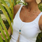 Sea Glass and Leather Tassel Necklace