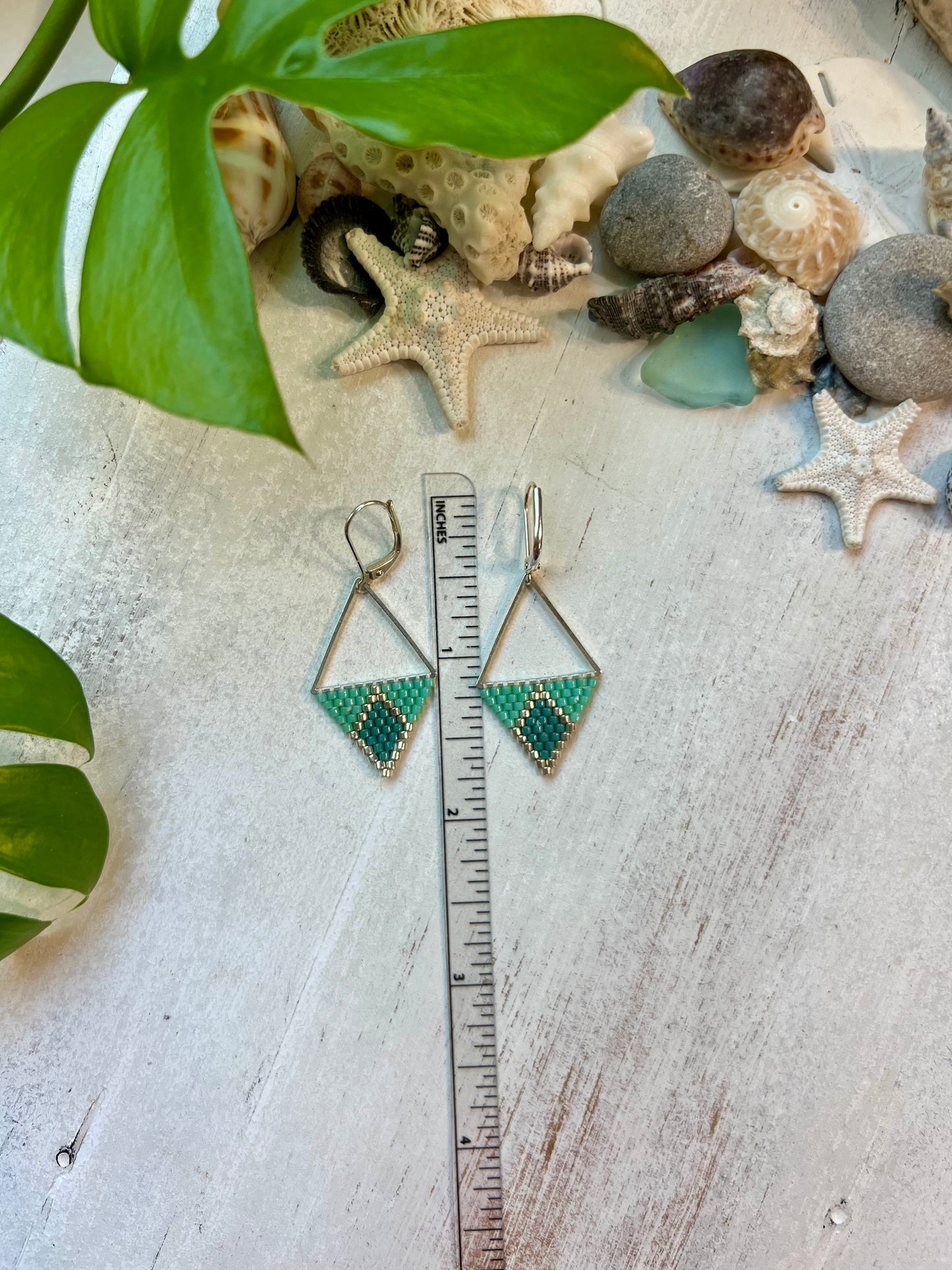 Mint Colorblock Seed Bead Earrings | Limited Edition