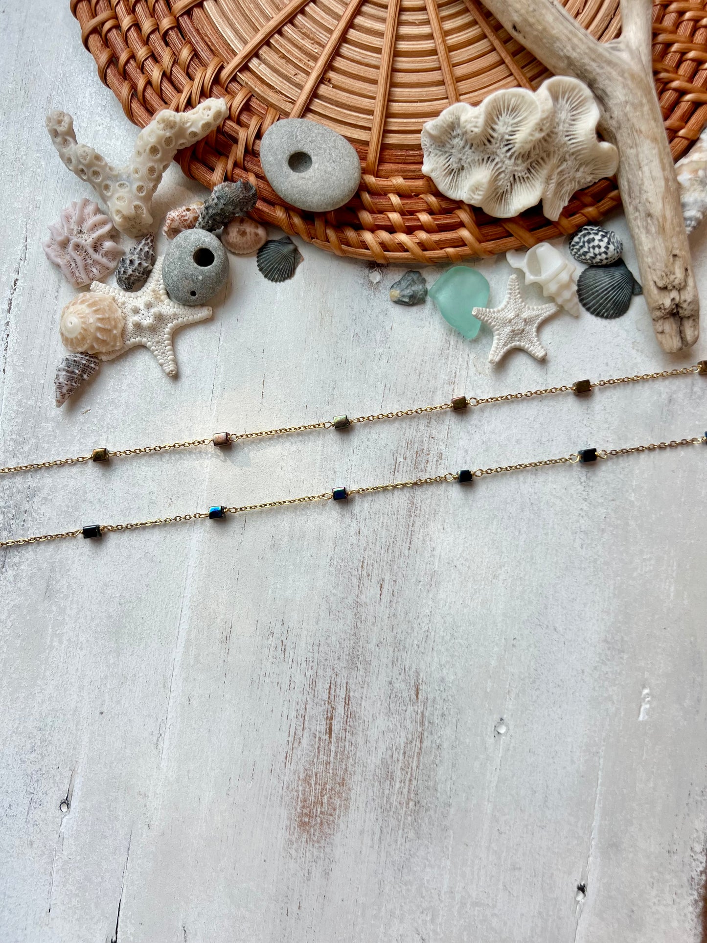Square Bead Spacer necklace