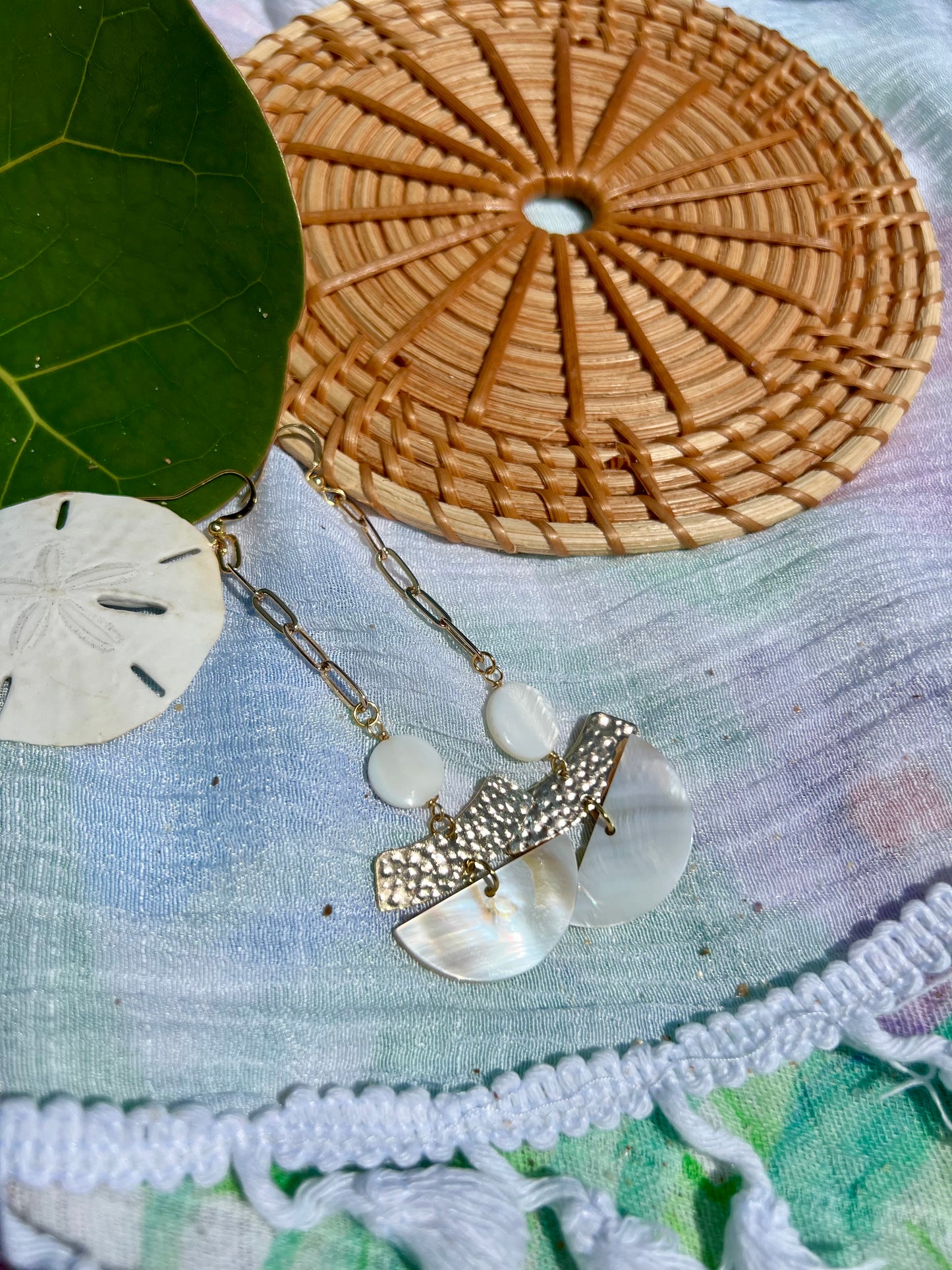 Mother of Pearl Moon Earrings