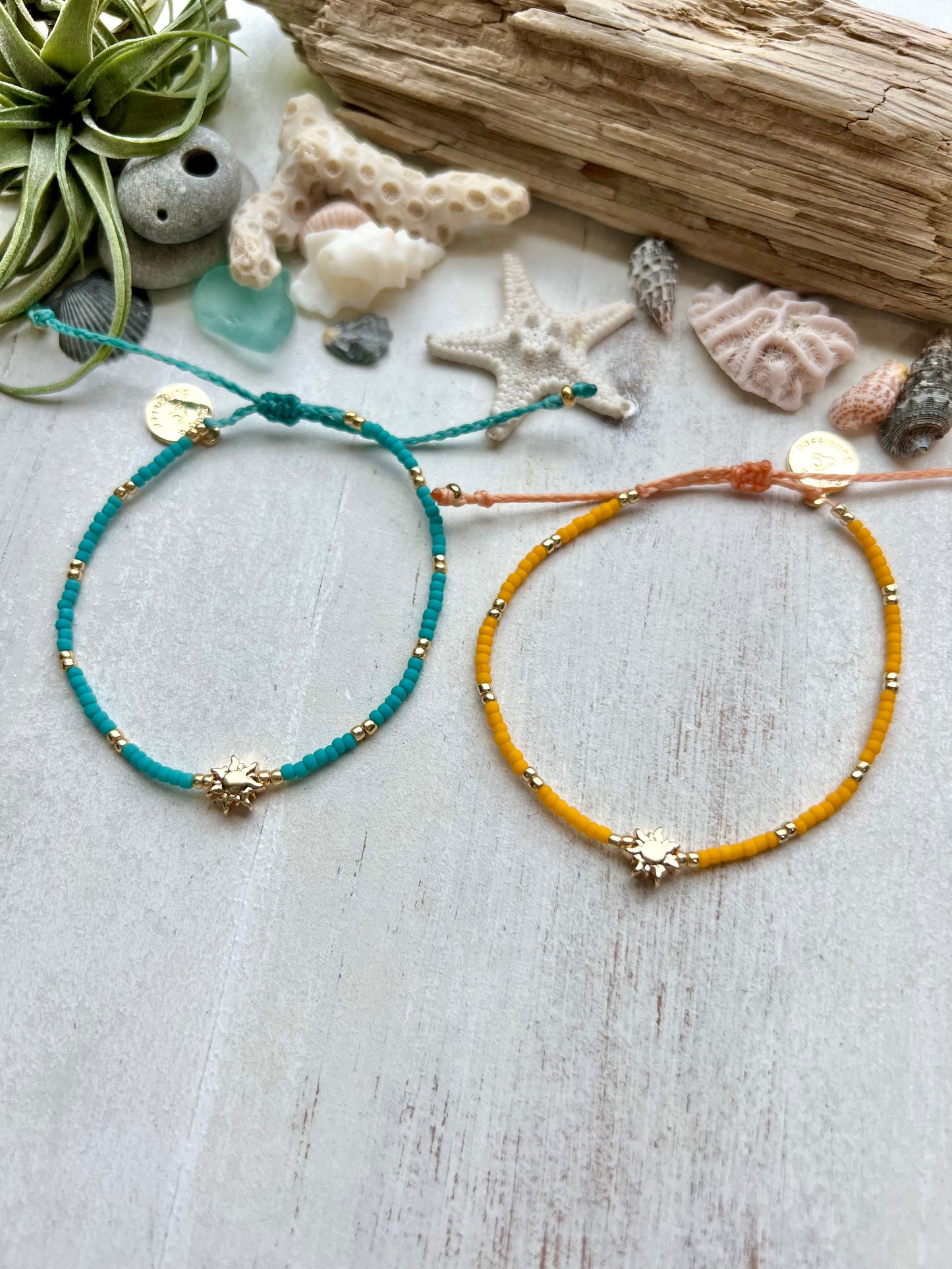 Gold Sun Seed Bead Bracelet