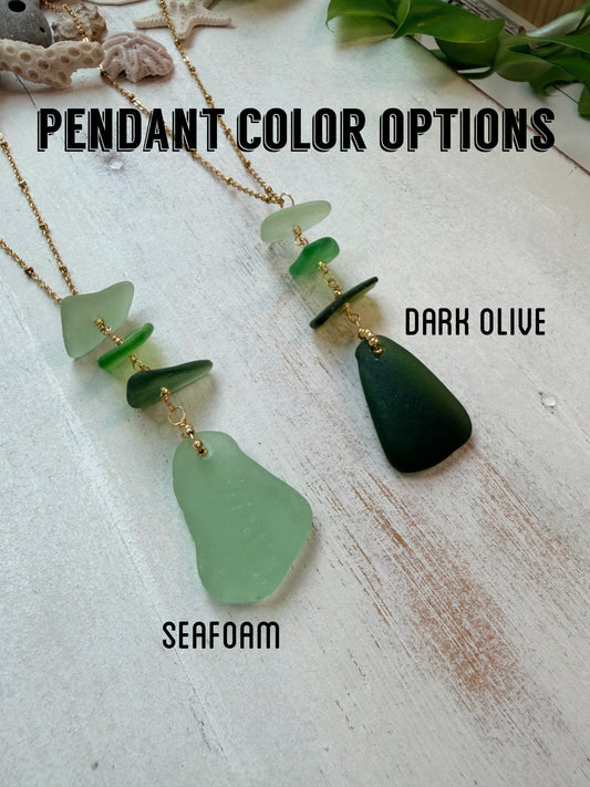 Sea Glass Pendant Necklace | Hand Collected Florida Sea Glass | Choose Your Length