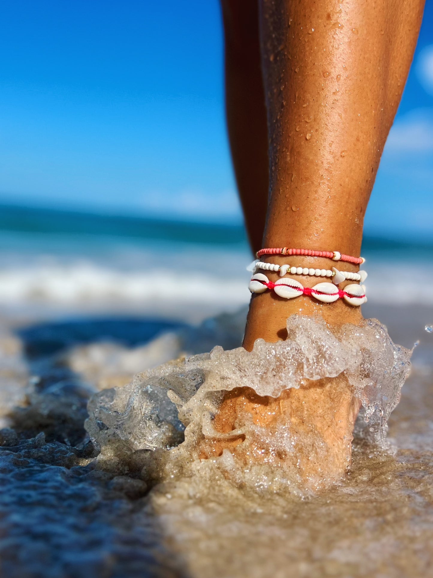 Mother Of Pearl & Gemstone Beach Anklet