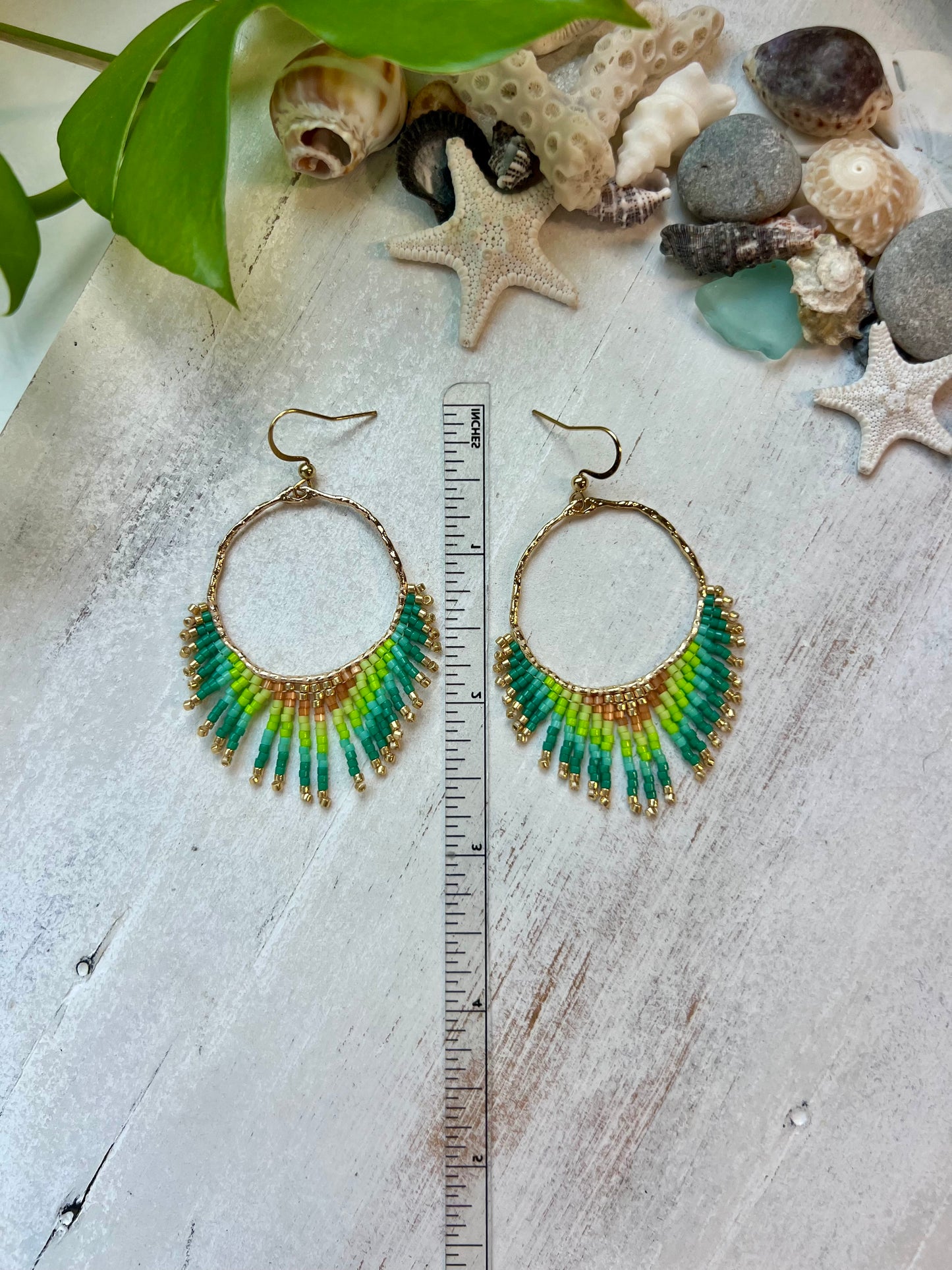 Green Ombré Seed Bead Earrings | Limited Edition