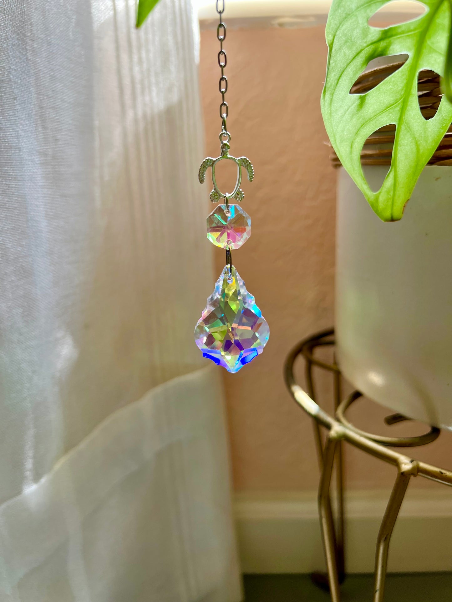 Crystal Prism Sun Catcher // Turtle Car Charm