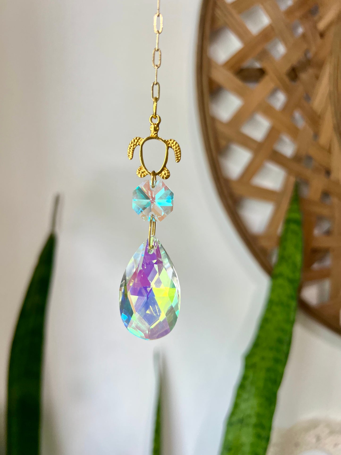 Crystal Prism Sun Catcher // Turtle Car Charm