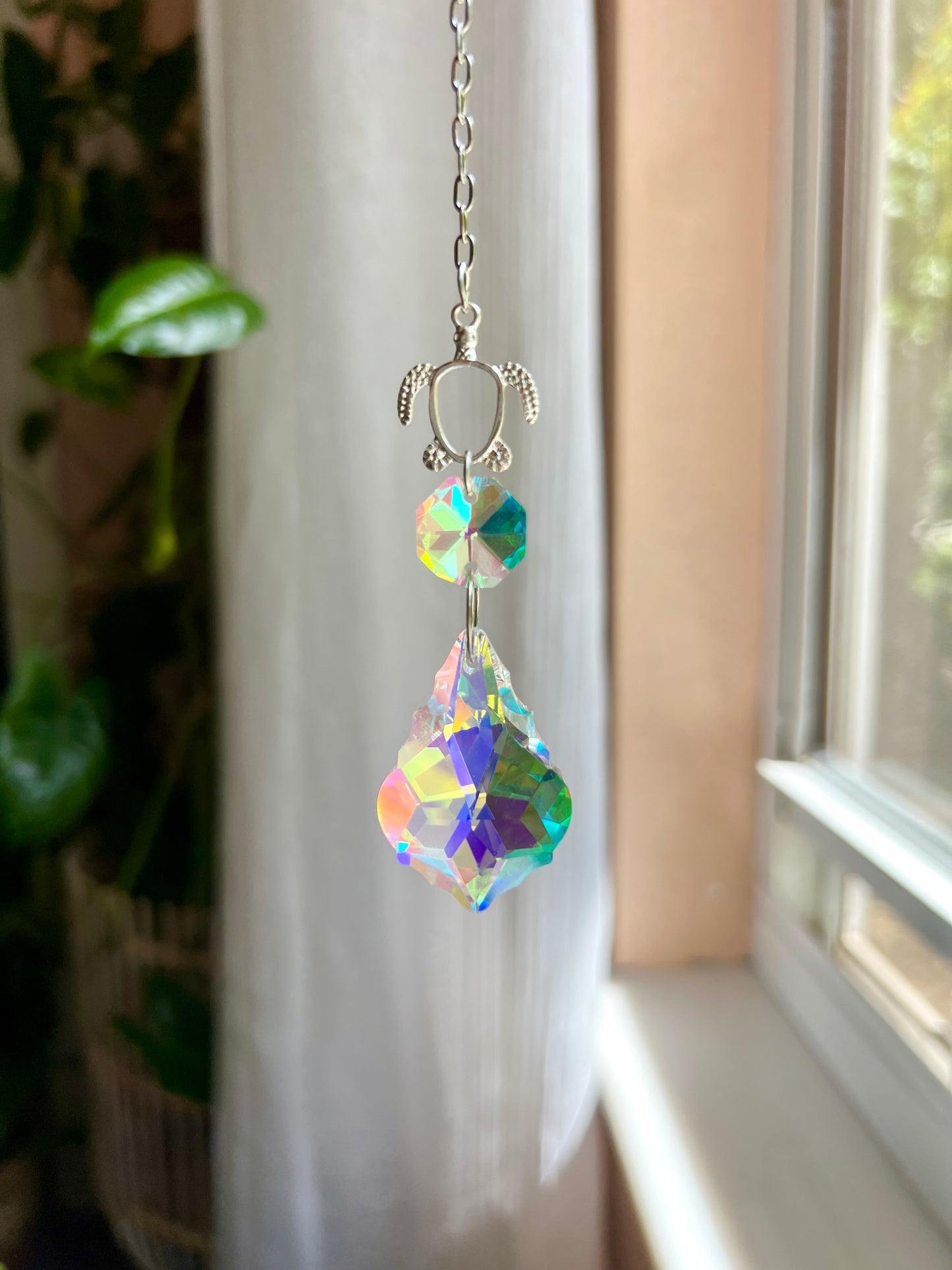Crystal Prism Sun Catcher // Turtle Car Charm