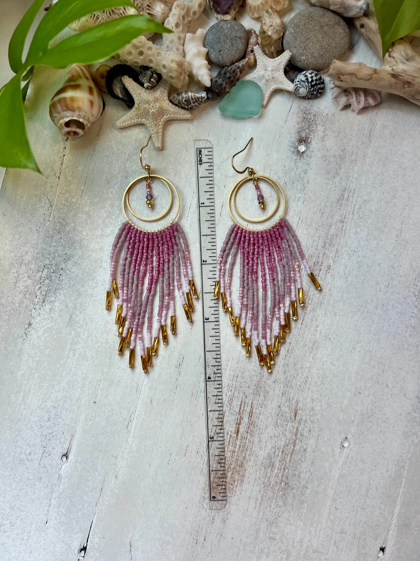 Lavender Ombré Seed Bead Earrings | Limited Edition