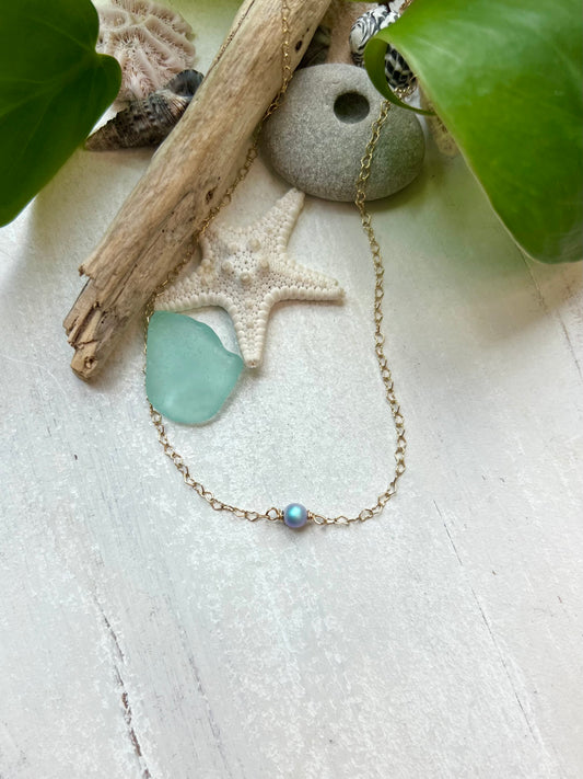 Heart Chain & Pearl choker