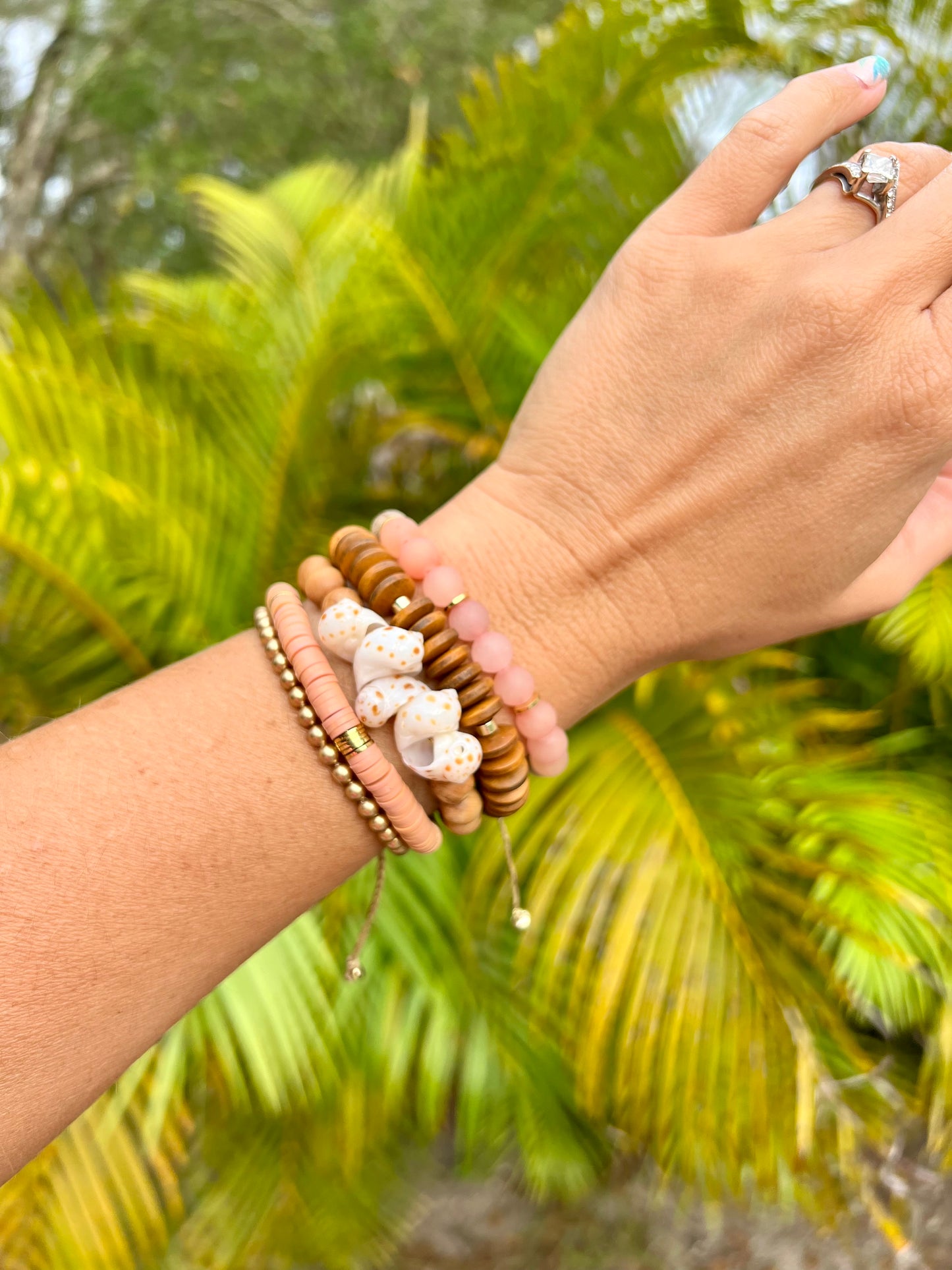 10mm Wood Disc bracelet