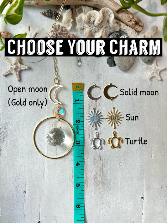 Crystal Prism Sun Catcher // Boho Hoop Car Charm