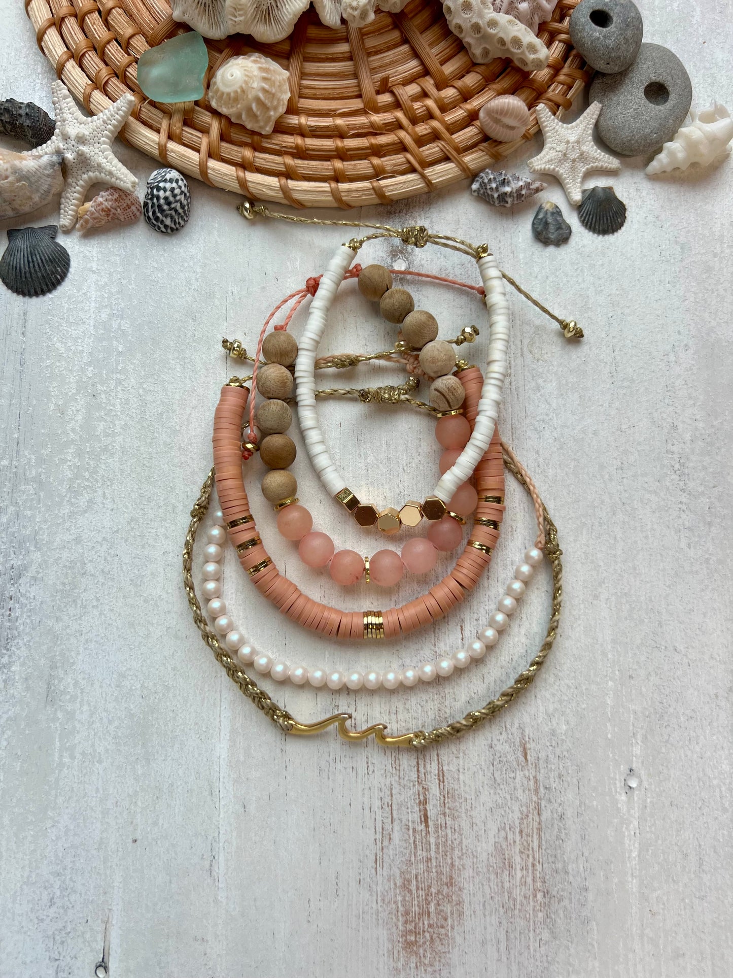 Matte Peach Jade Diffuser bracelet