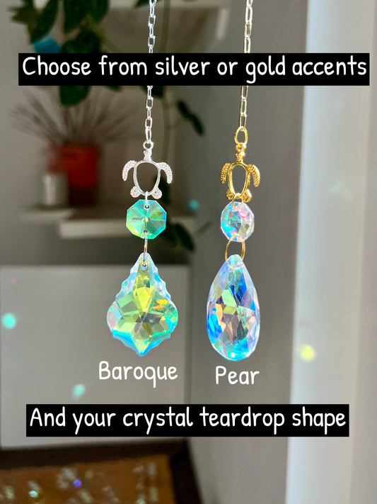 Crystal Prism Sun Catcher // Turtle Car Charm