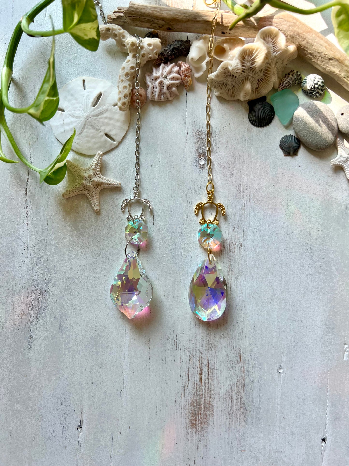 Crystal Prism Sun Catcher // Turtle Car Charm