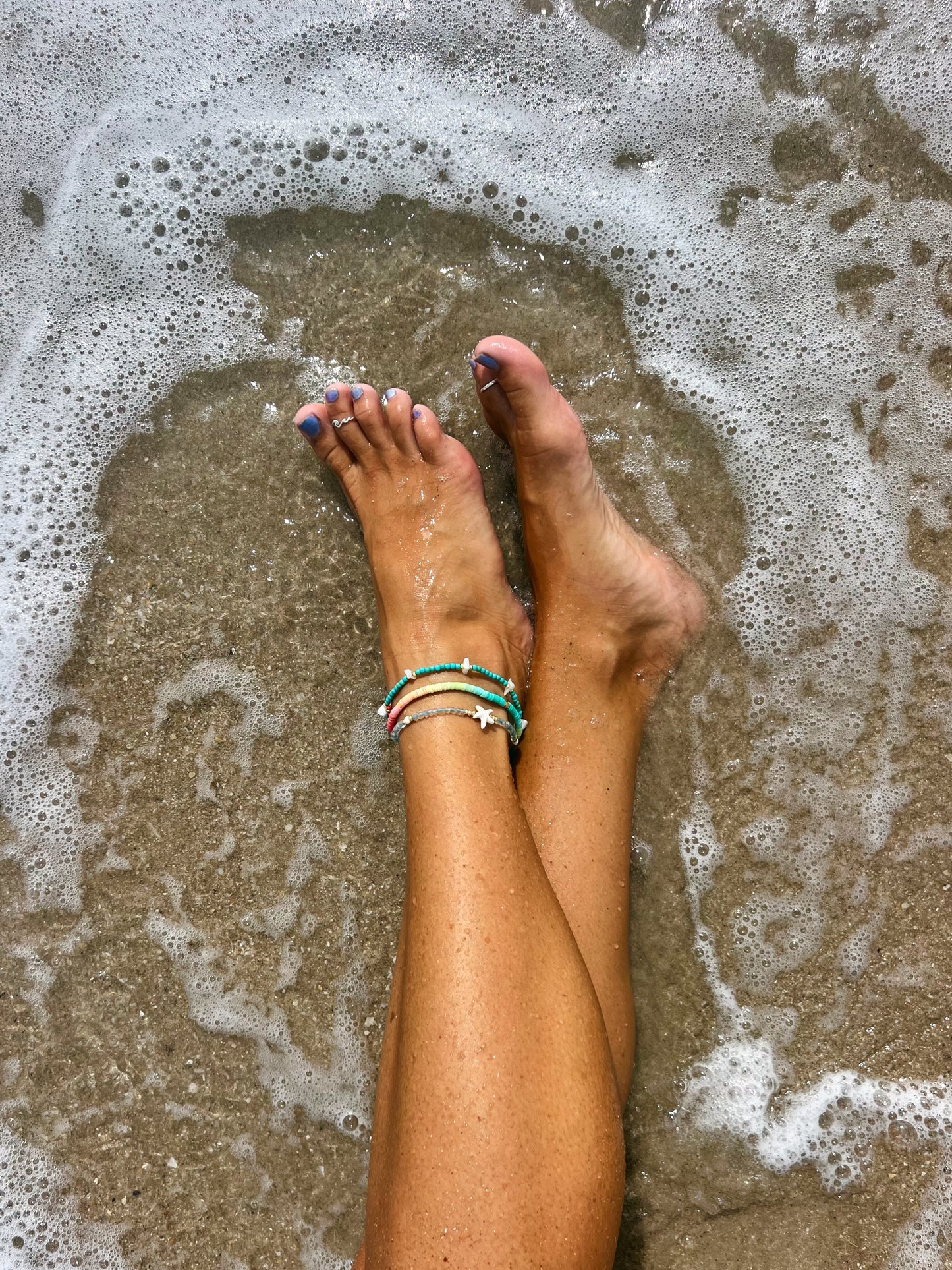 Mother Of Pearl & Gemstone Beach Anklet
