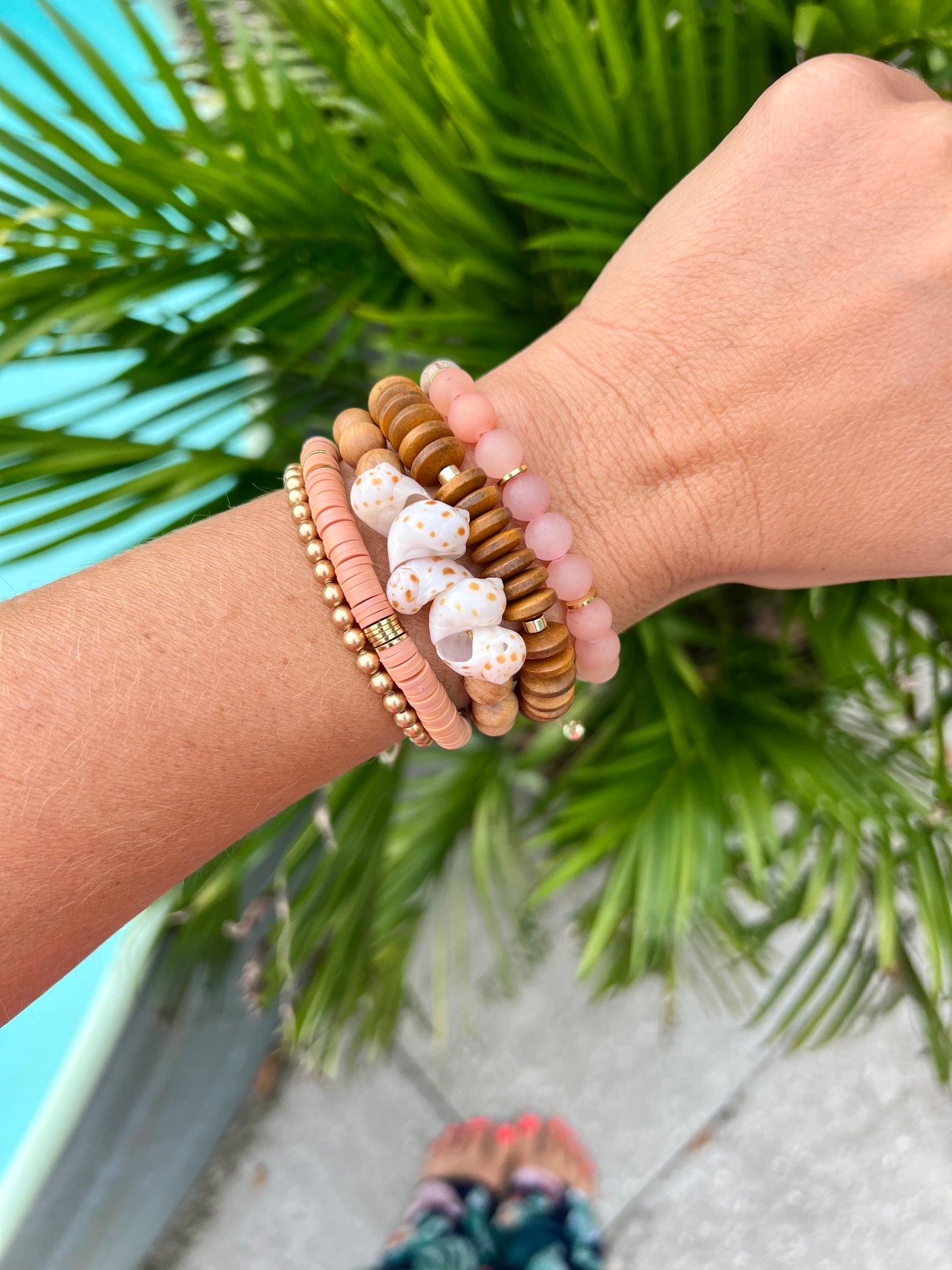 10mm Wood Disc bracelet
