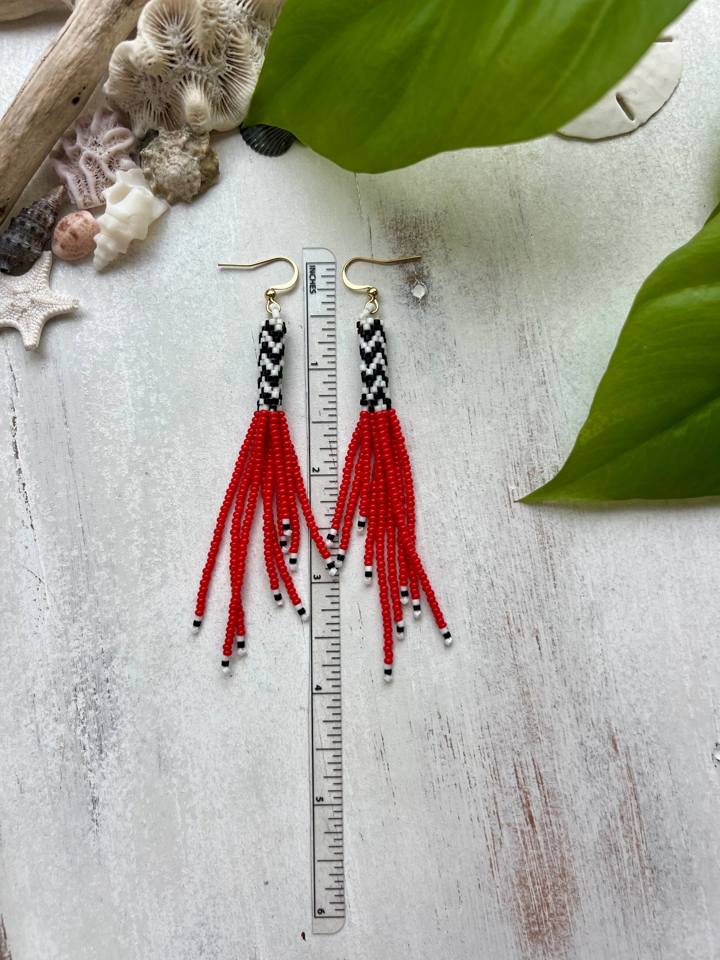 Black & Red Seed Bead Earrings | Limited Edition