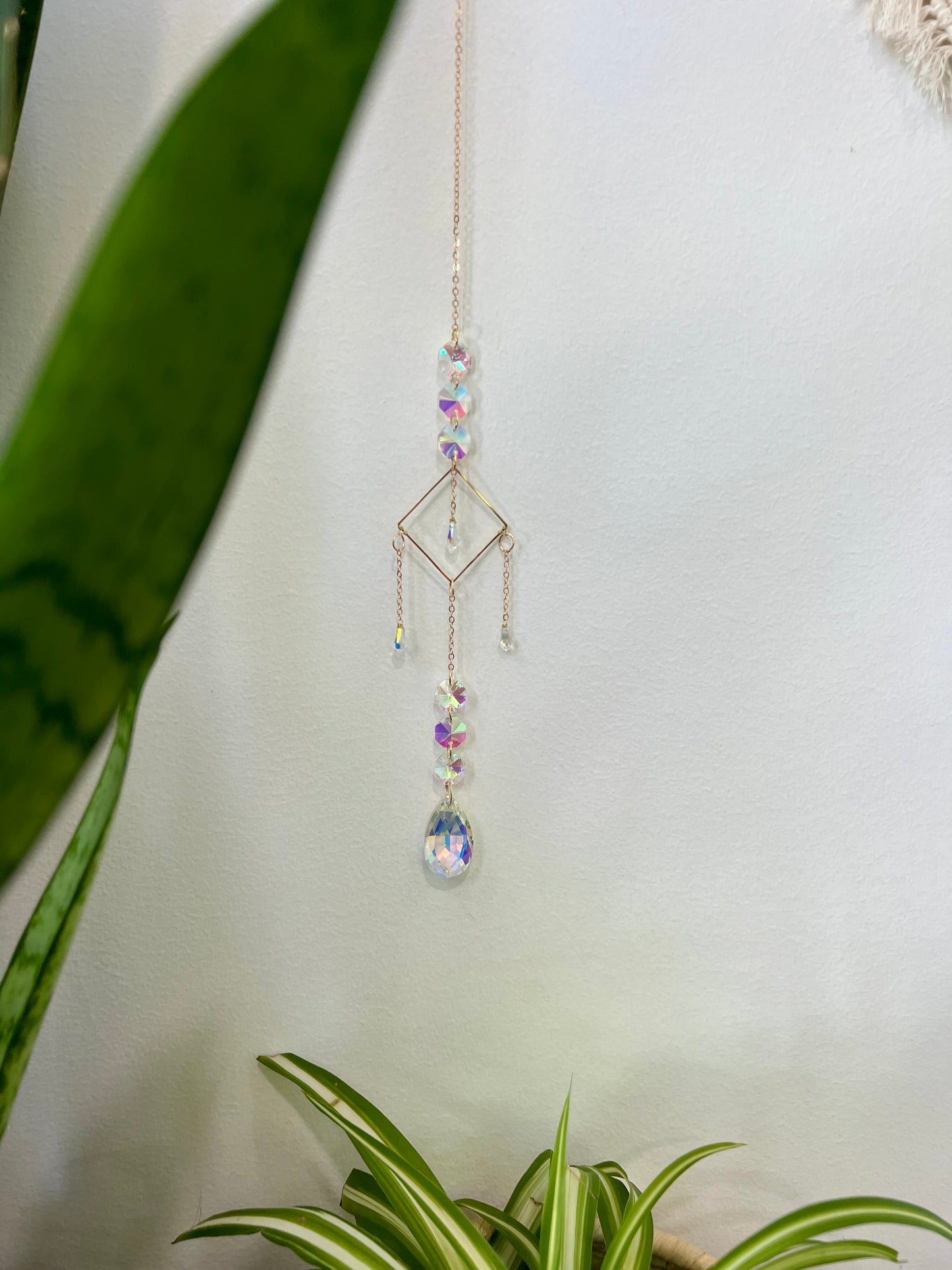 Crystal Prism Sun Catcher // Diamond Teardrops