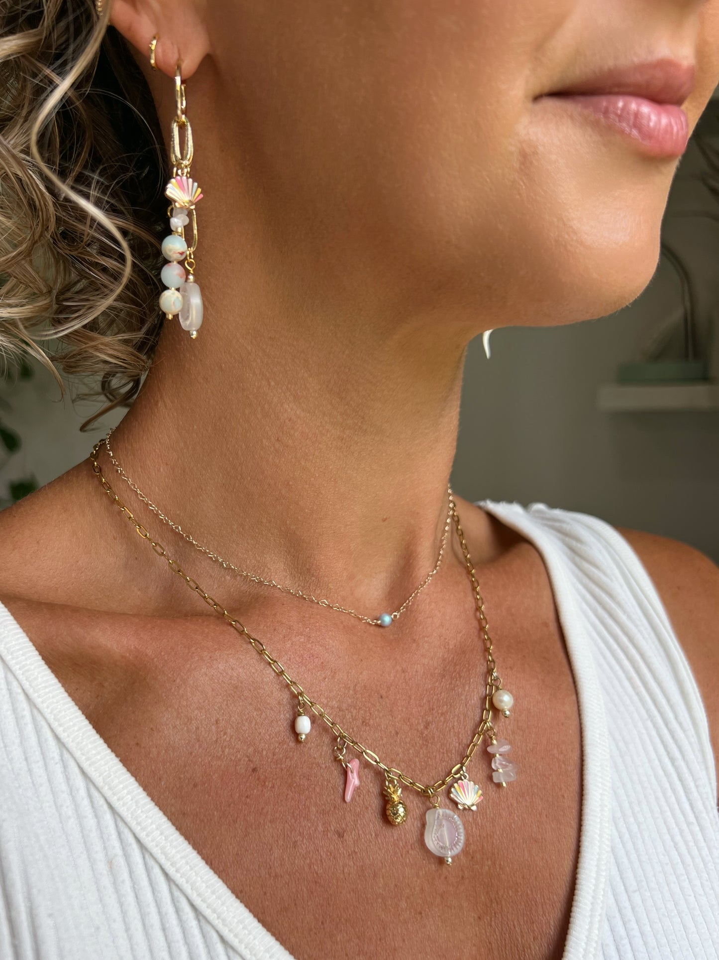 Heart Chain & Pearl choker