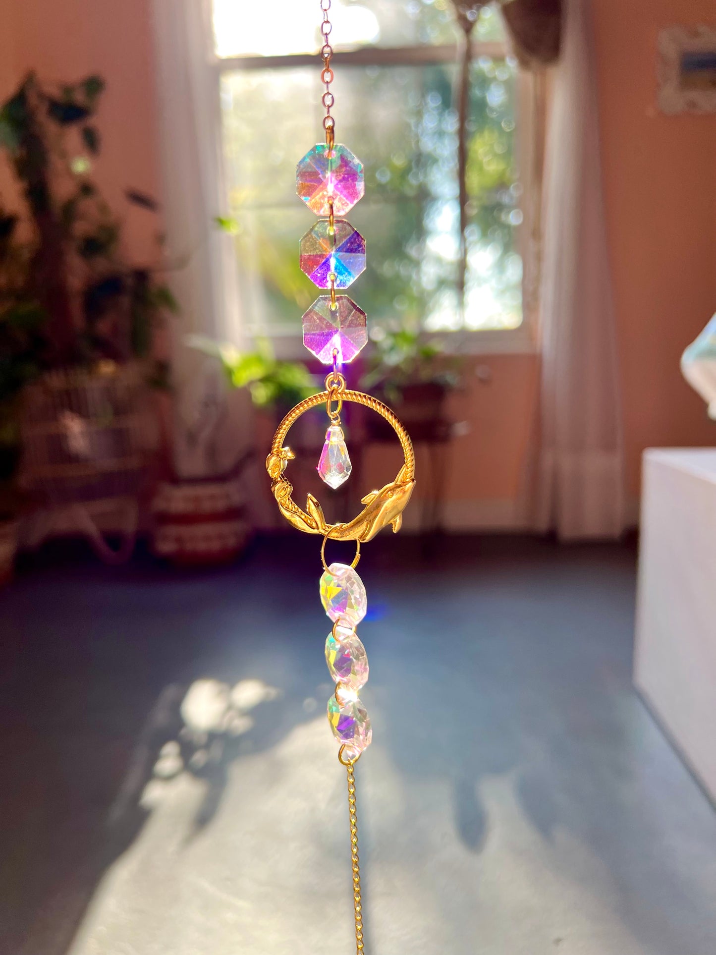 Crystal Prism Sun Catcher // Ocean Waves