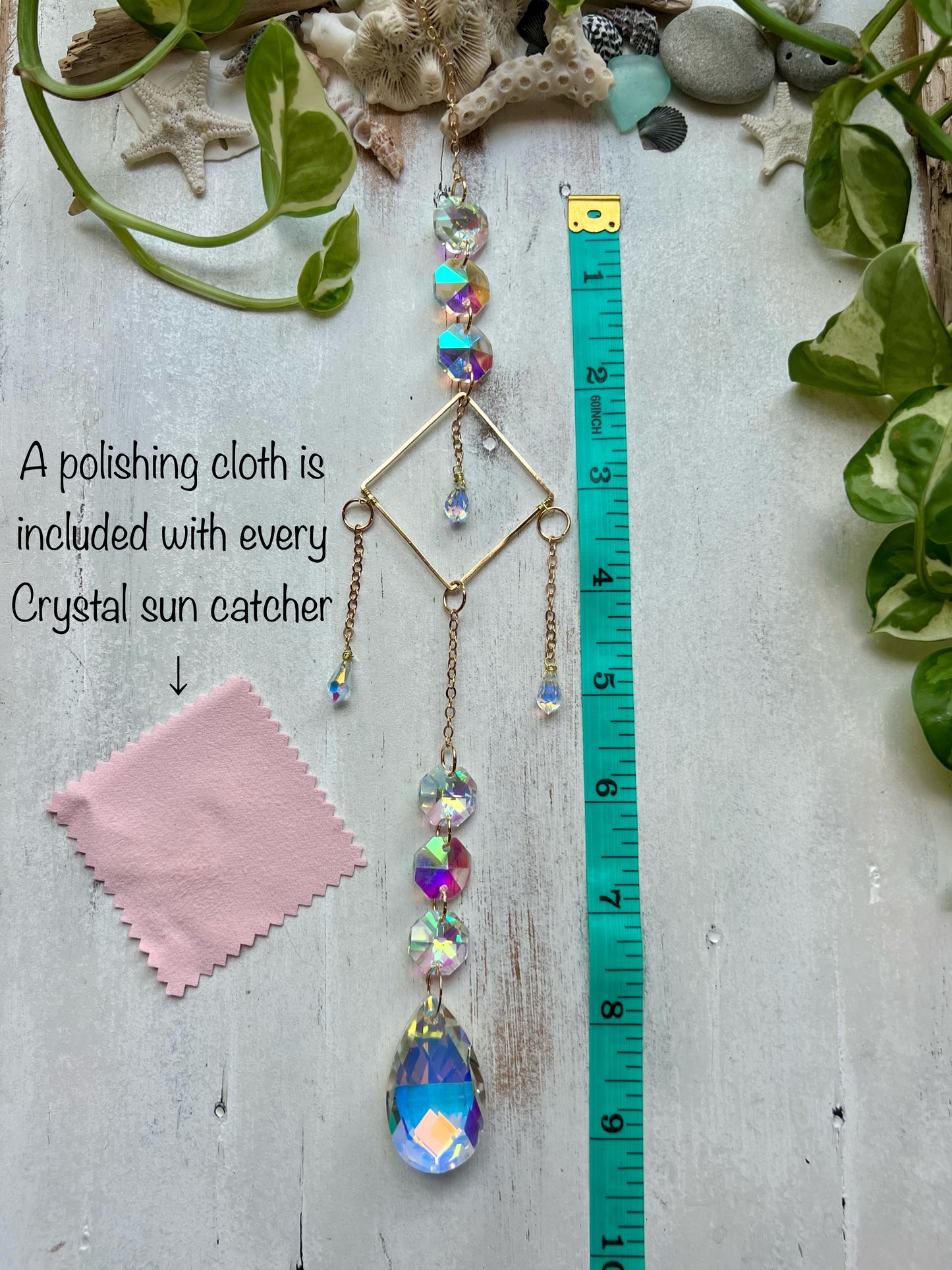Crystal Prism Sun Catcher // Diamond Teardrops