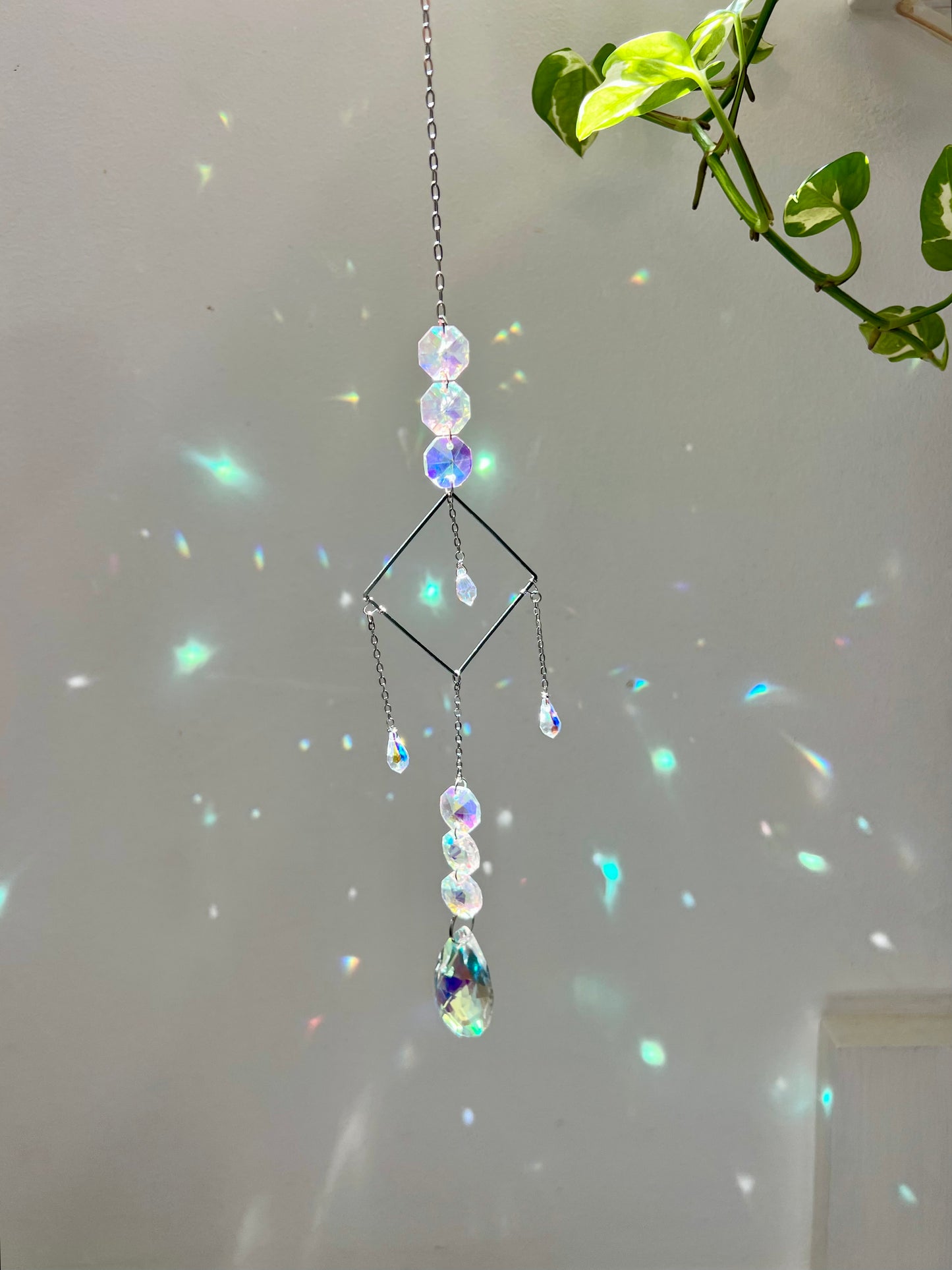 Crystal Prism Sun Catcher // Diamond Teardrops