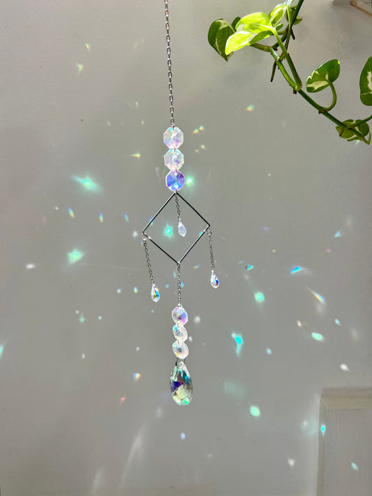 Crystal Prism Sun Catcher // Diamond Teardrops