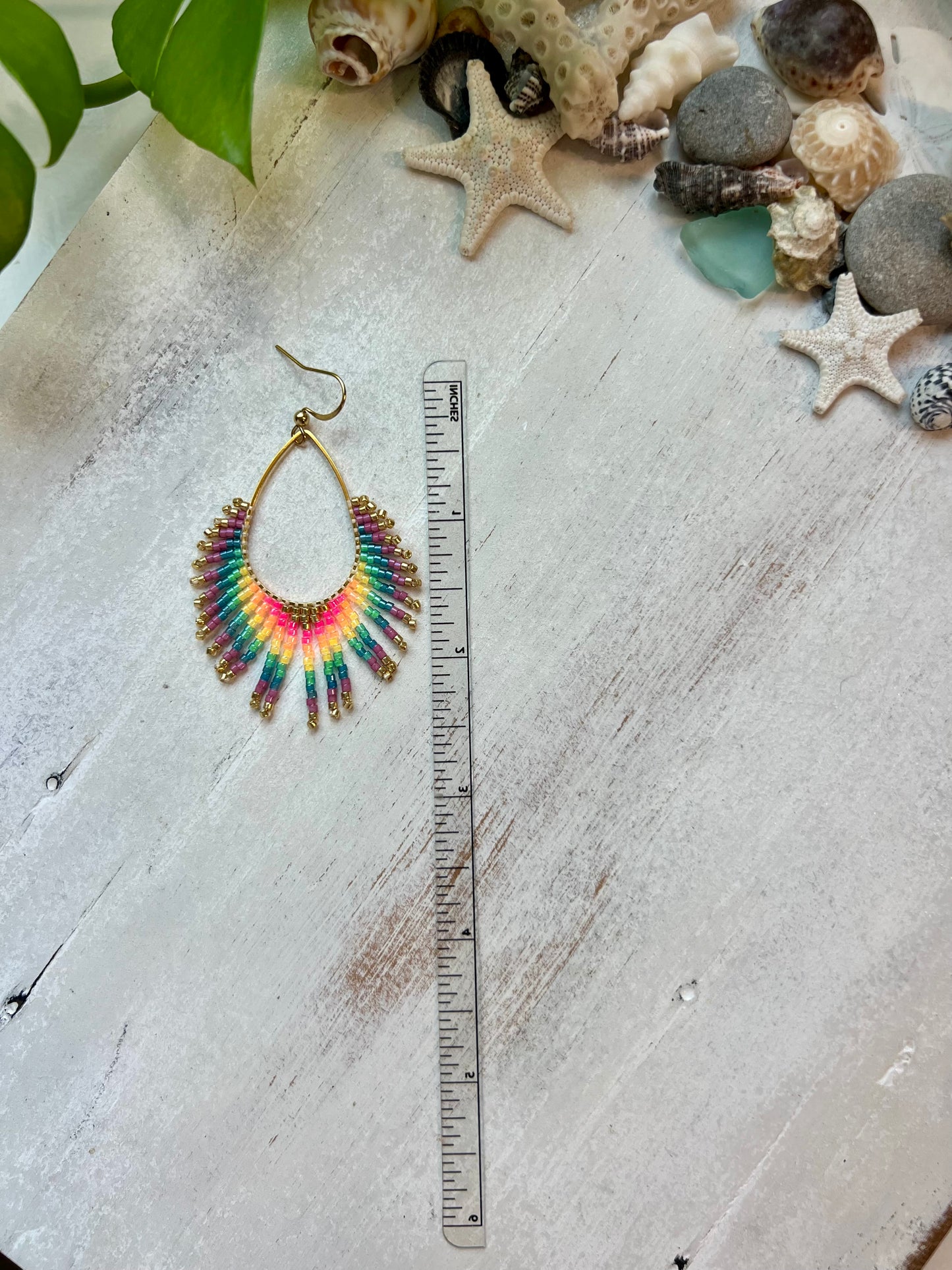 Neon Rainbow Seed Bead Earrings | Limited Edition