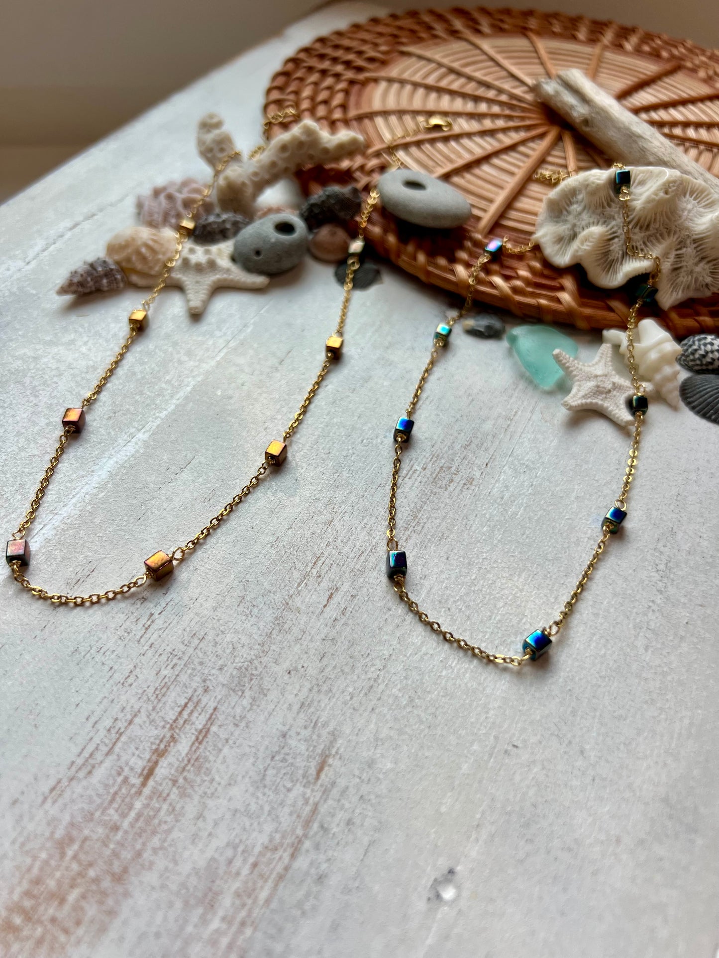 Square Bead Spacer necklace