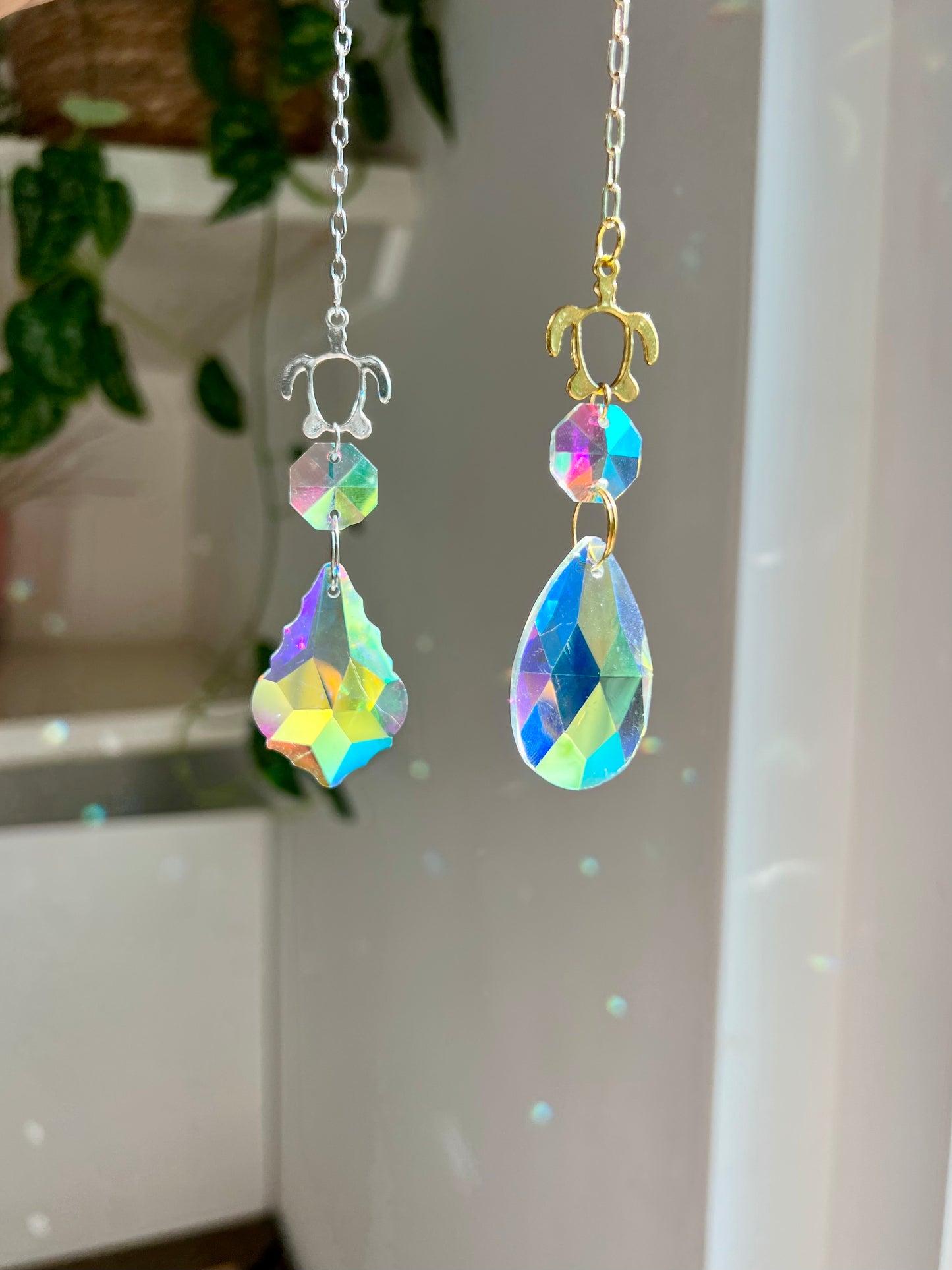 Crystal Prism Sun Catcher // Turtle Car Charm