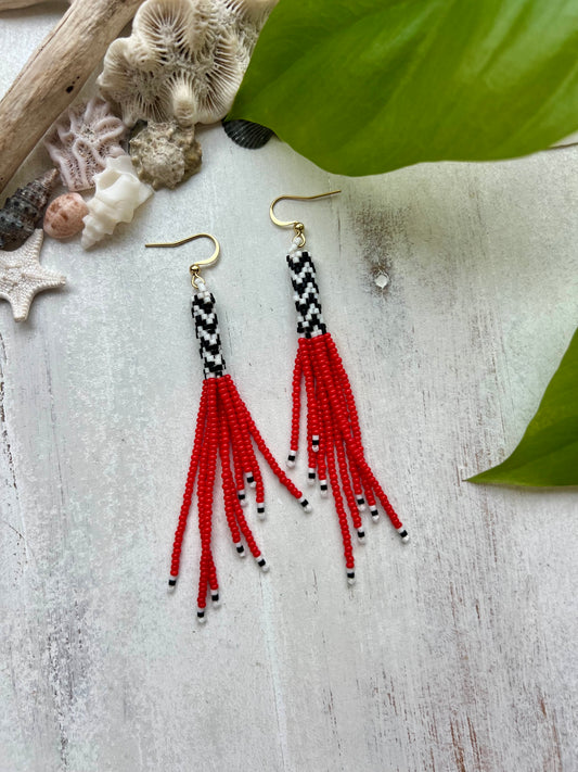 Black & Red Seed Bead Earrings | Limited Edition