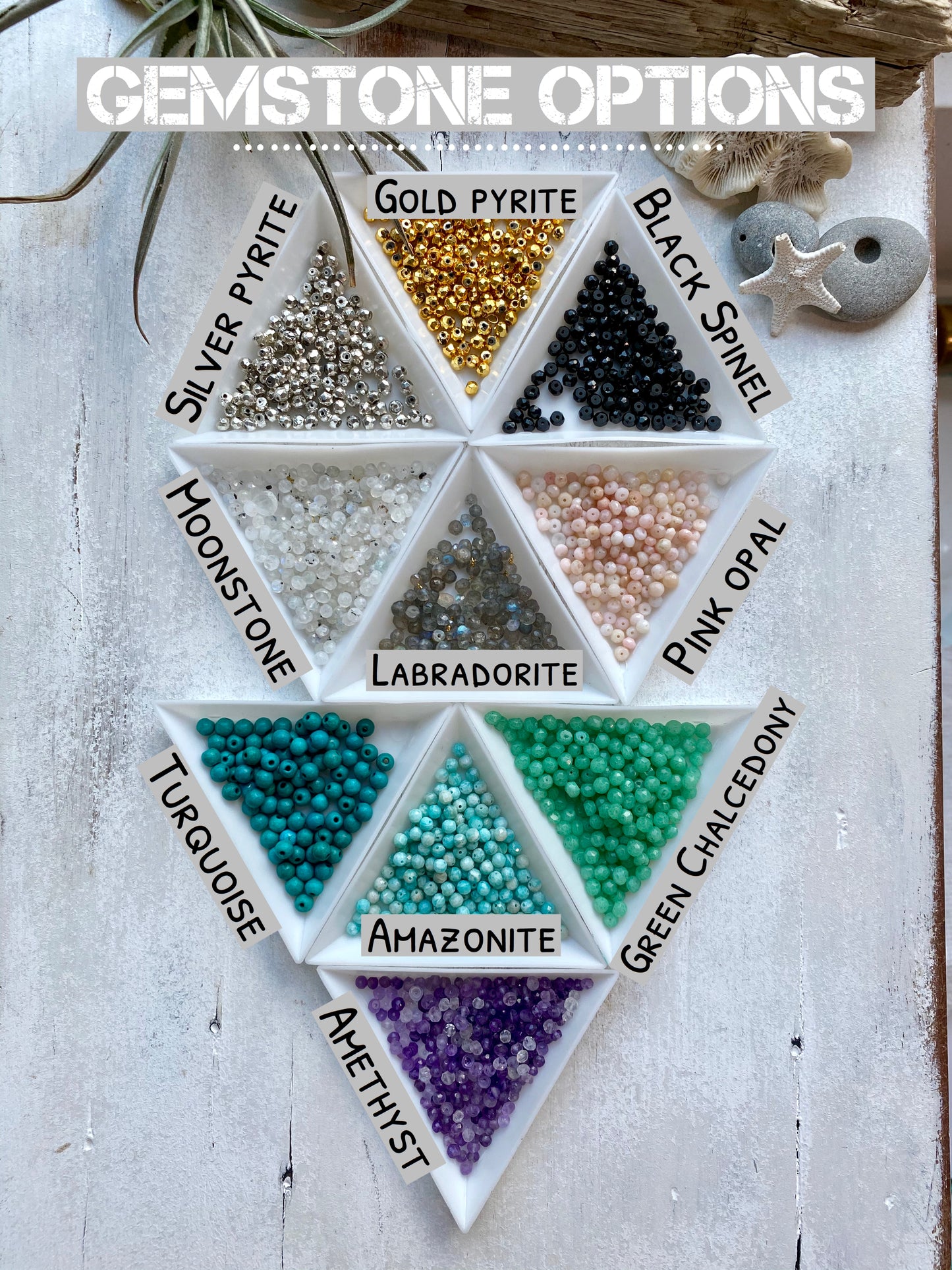 Gemstone & Shark Tooth Lariat Necklace