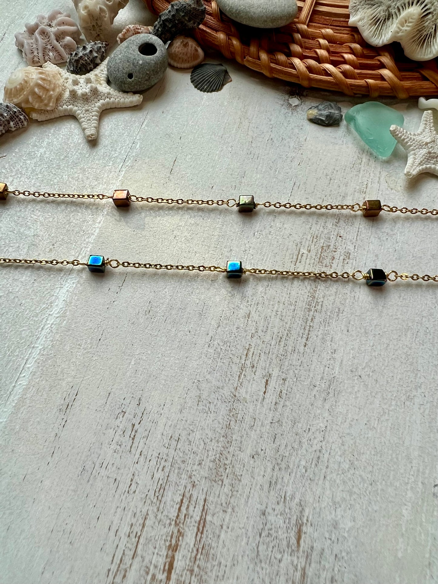 Square Bead Spacer necklace