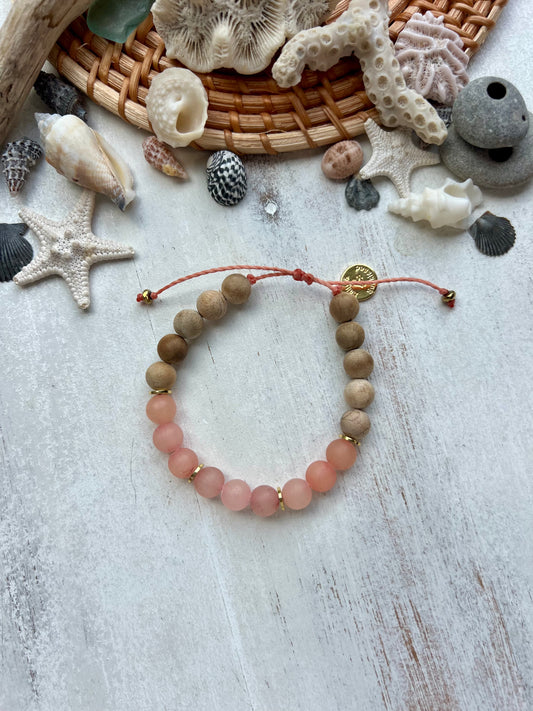 Matte Peach Jade Diffuser bracelet