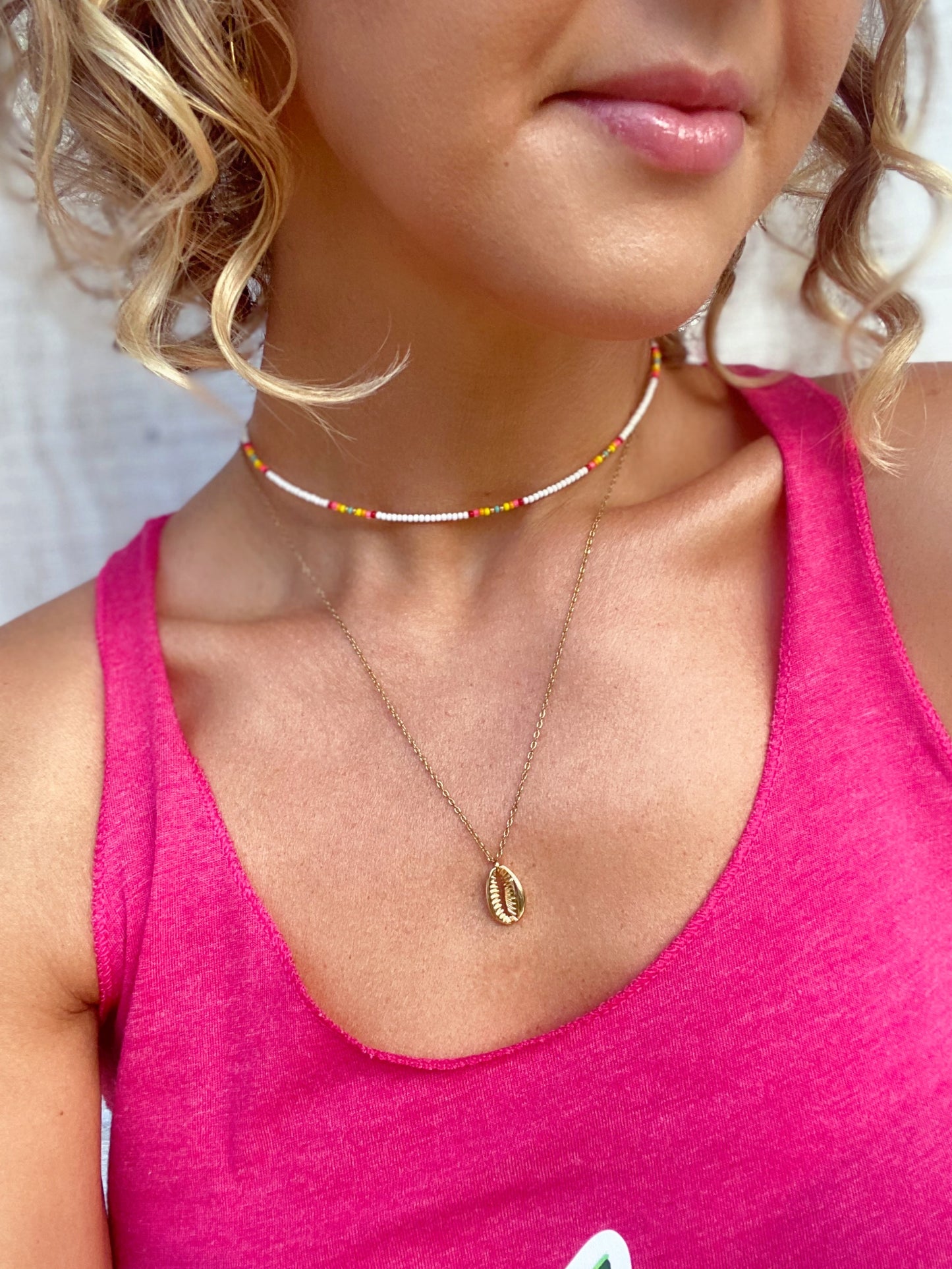 18K Gold plated cowrie shell necklace