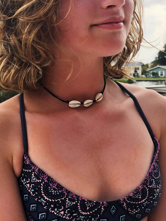 Cowrie shell choker