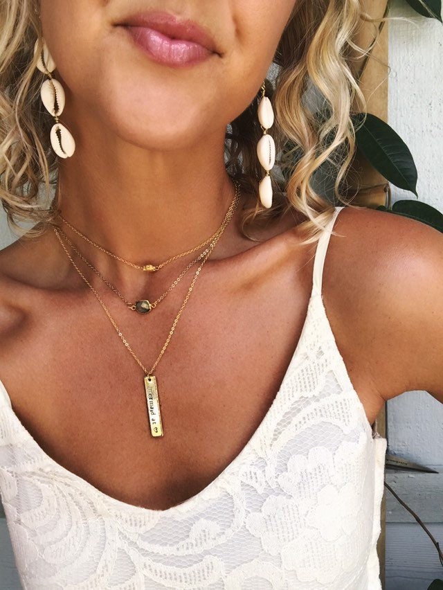 Cowrie shell trio earrings