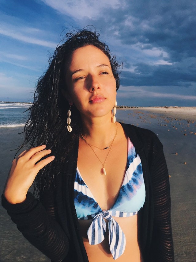 Cowrie shell trio earrings