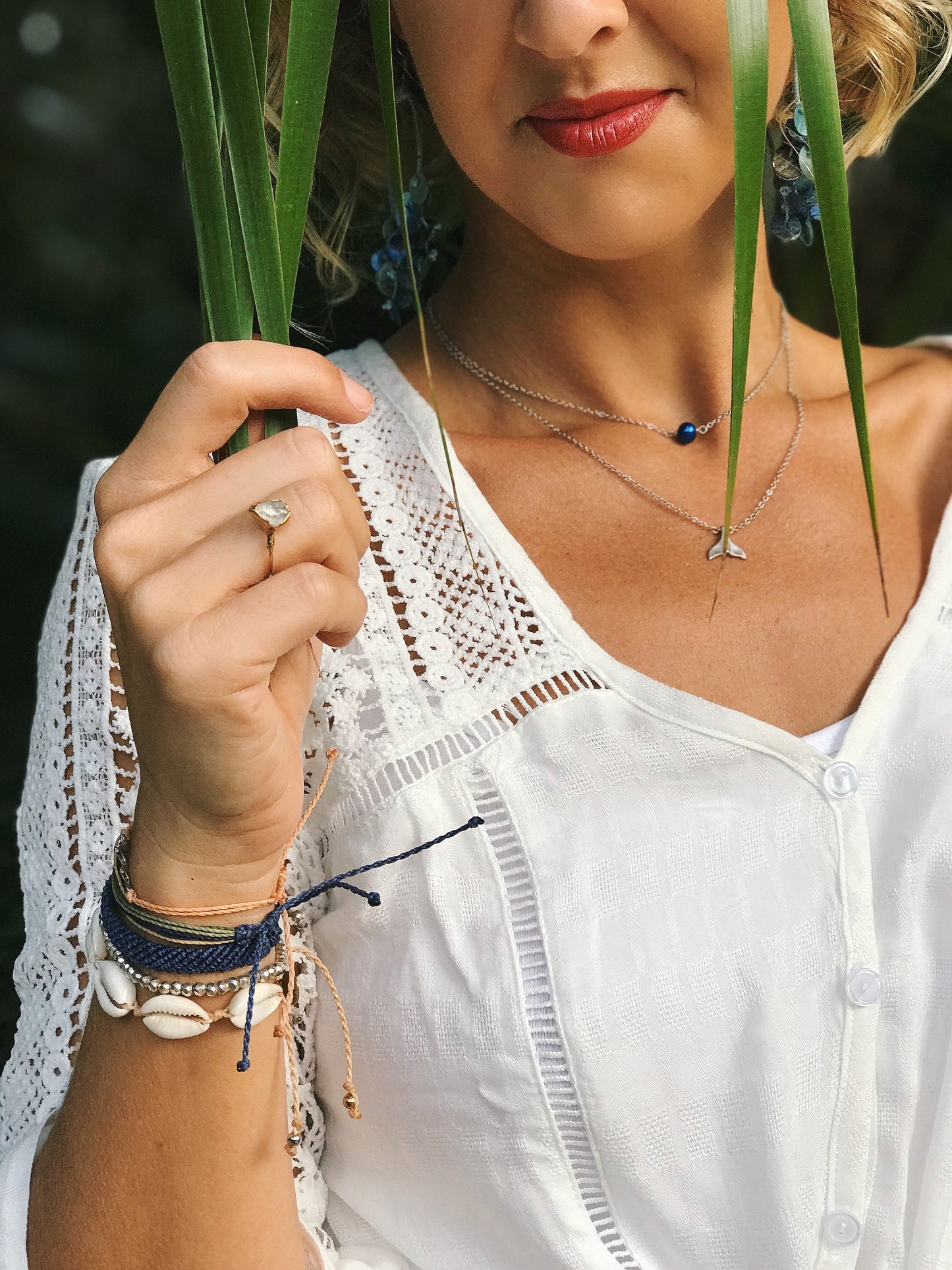 Silver or Gold mermaid tail necklace