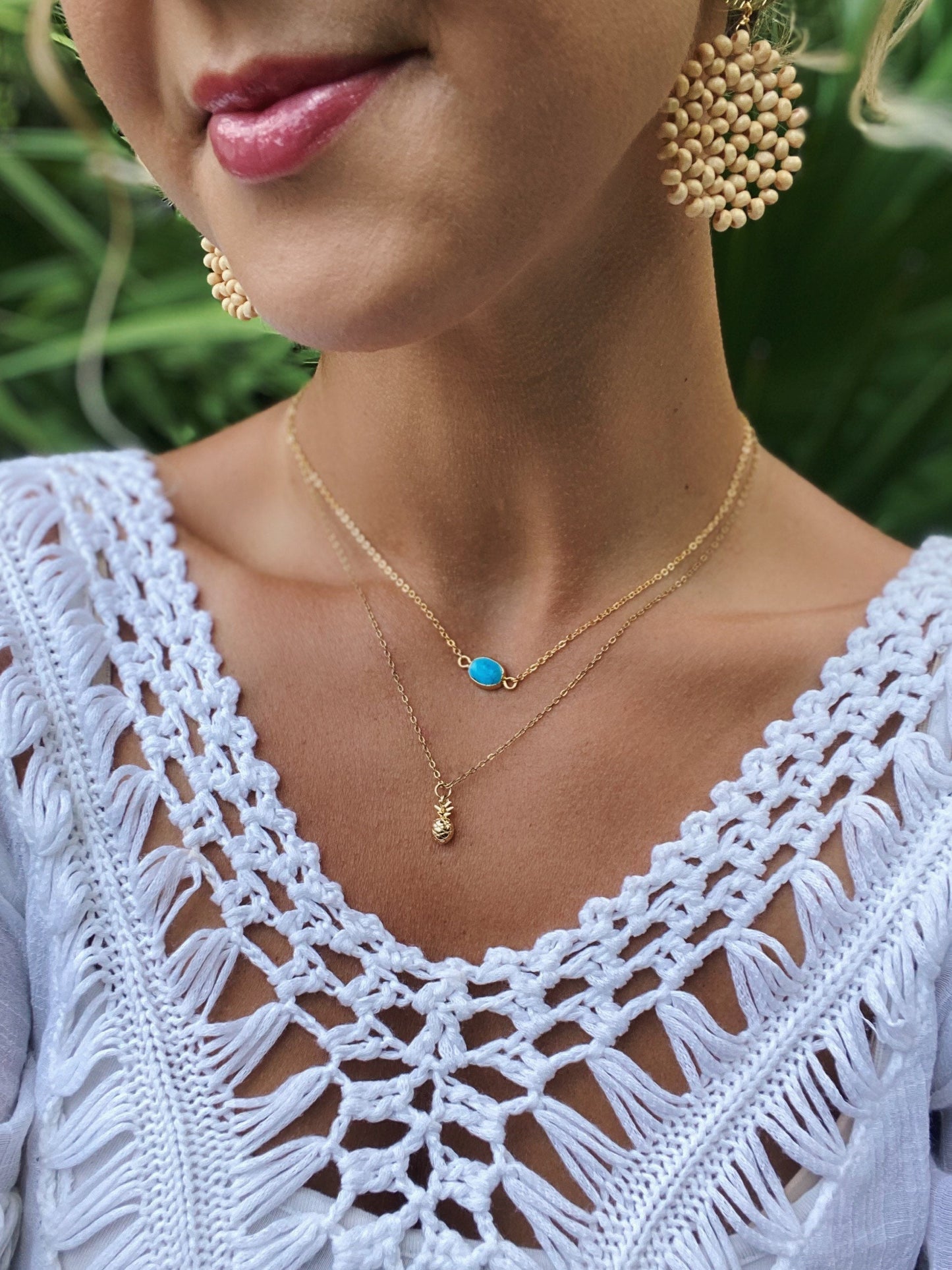 Dainty Pineapple Charm Necklace