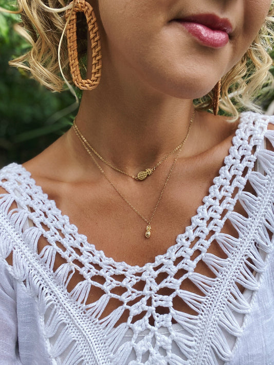Dainty Pineapple Charm Necklace