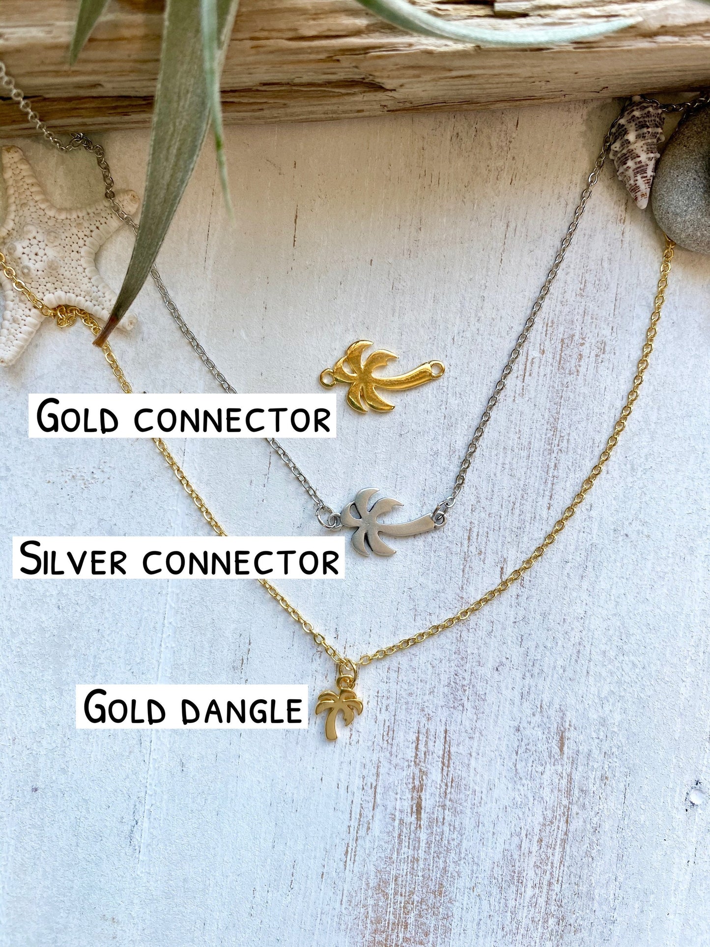 Gold or Silver palm tree necklace