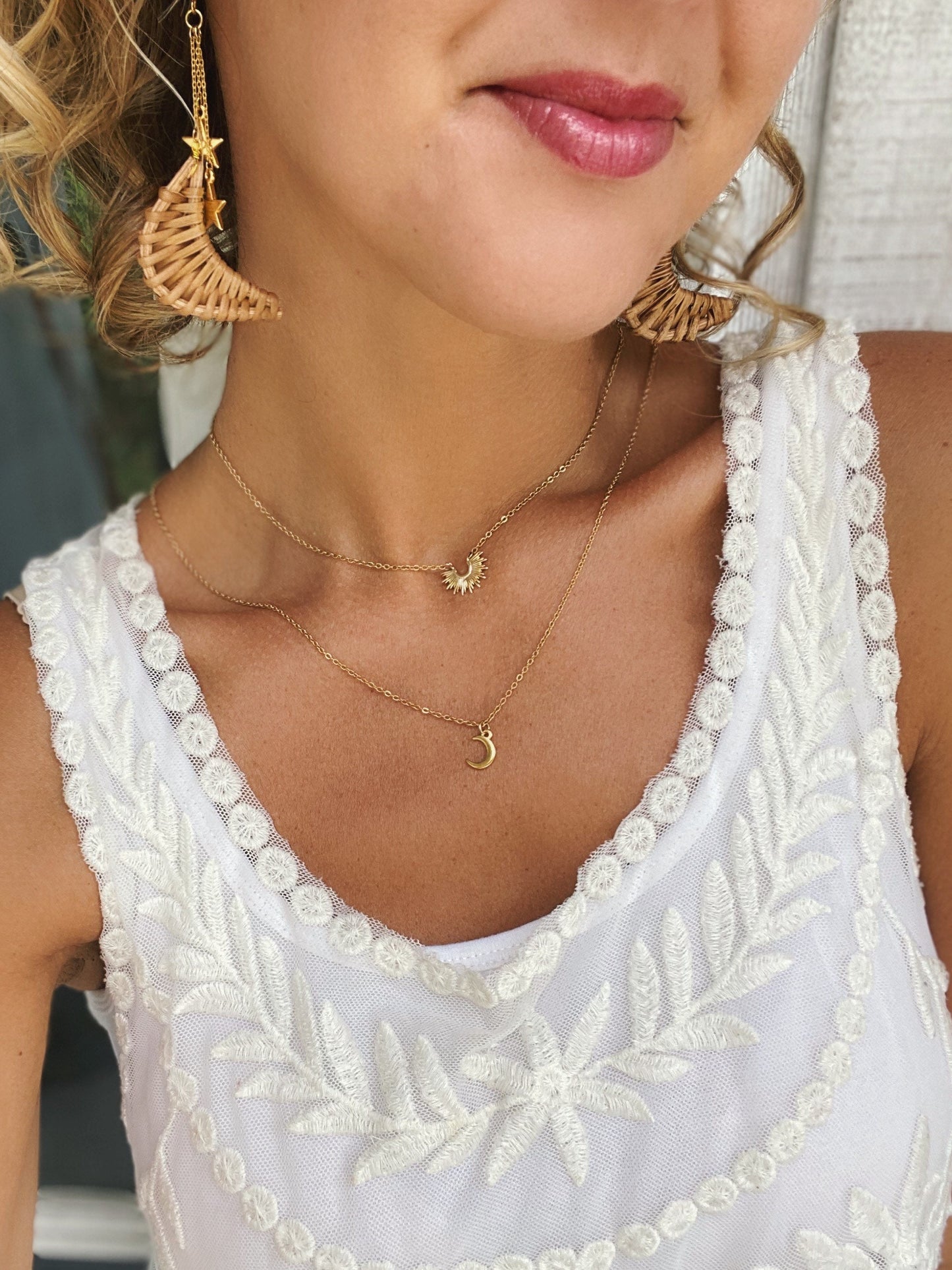 Sun, Moon & Star necklace set
