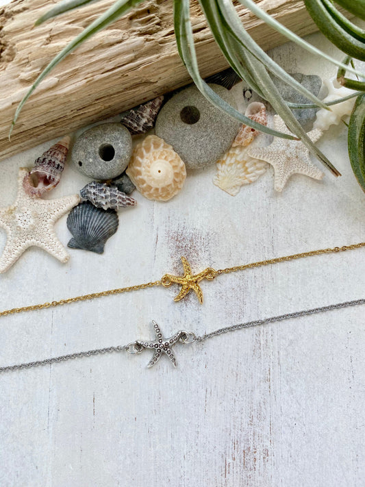 Gold or Silver Starfish necklace
