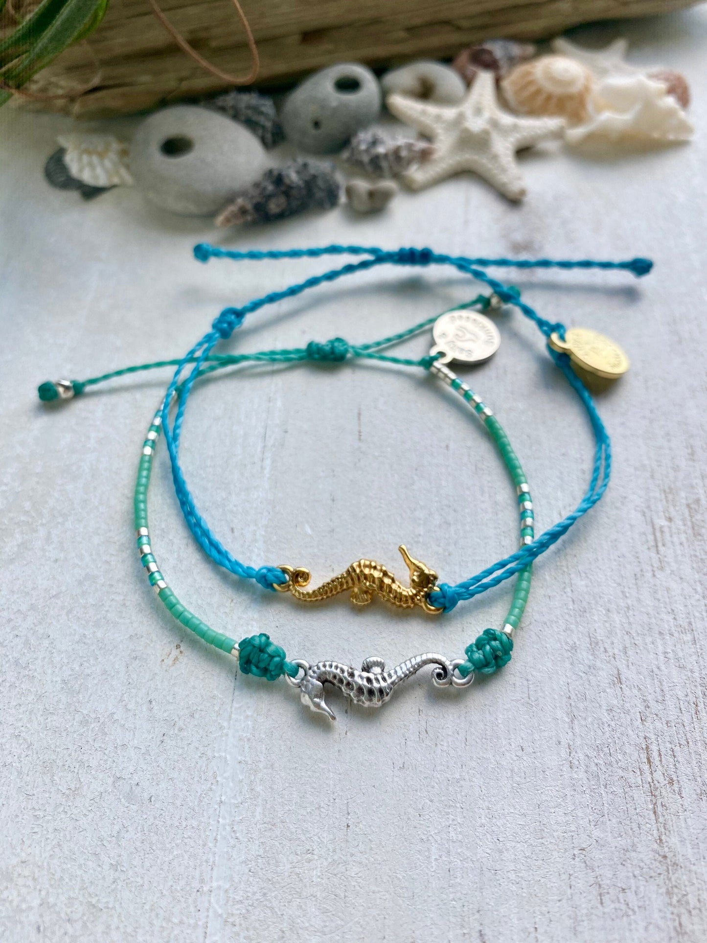 Waxed Cord Sea horse bracelet