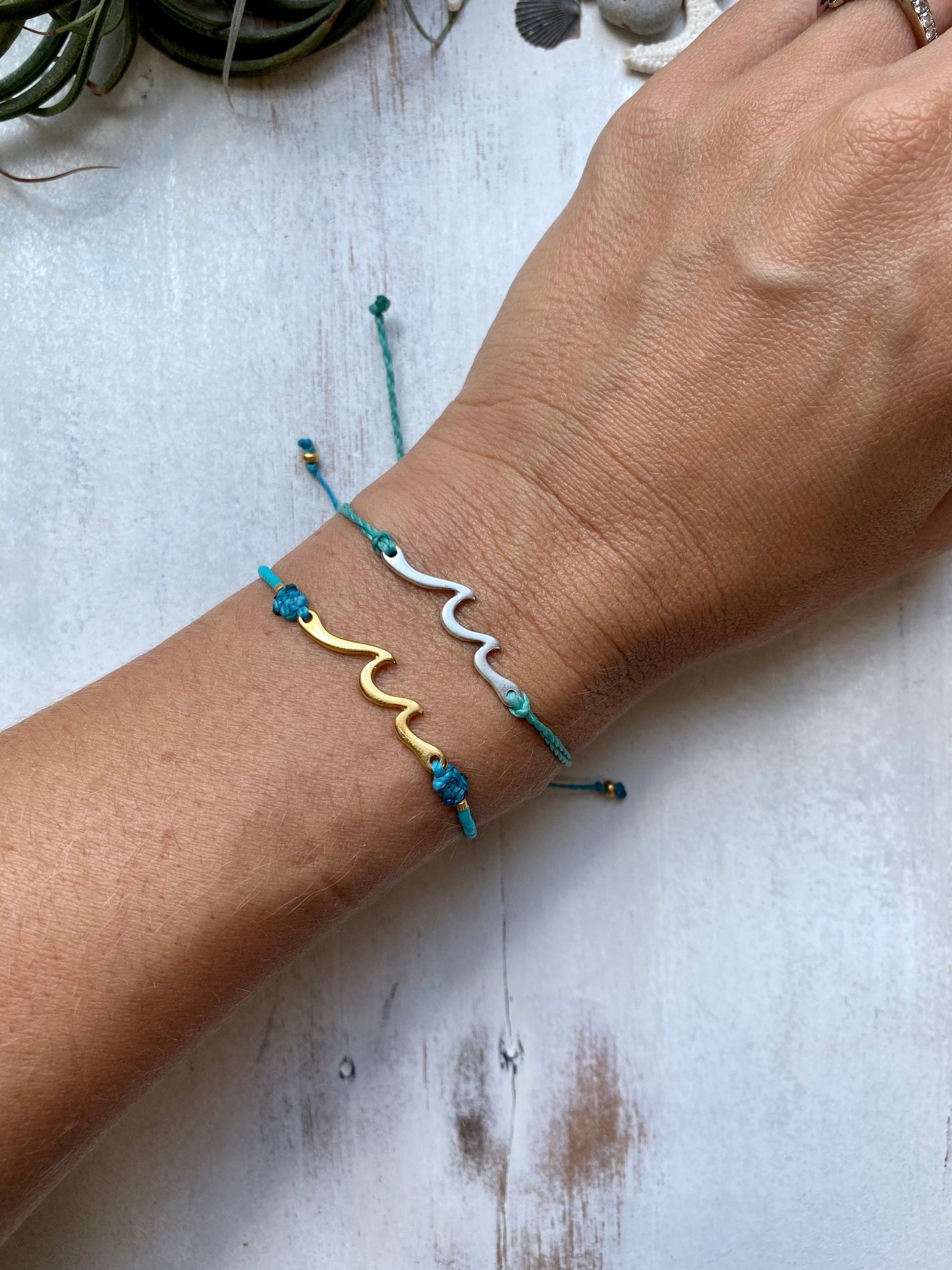 Waxed Cord Wave Bracelet