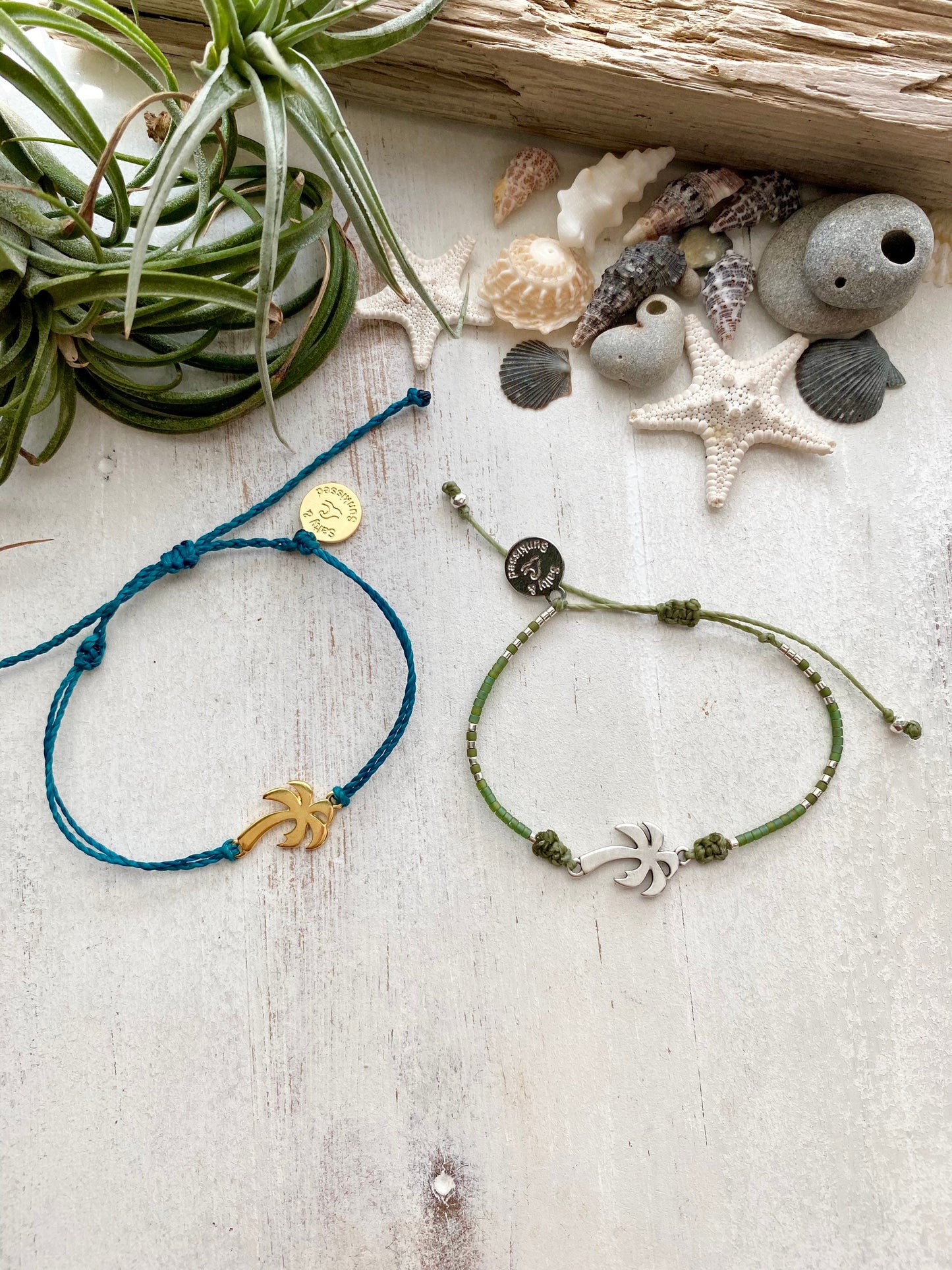 Waxed Cord Palm tree Bracelet