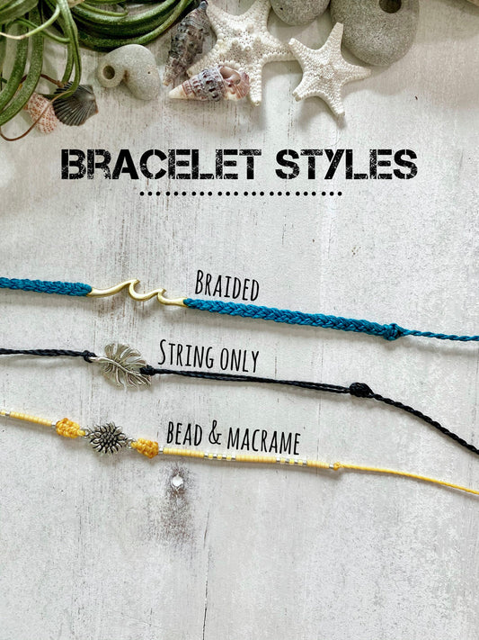 Waxed Cord Sea turtle bracelet