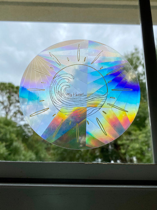 Waves in Sun Suncatcher / Rainbow maker decal